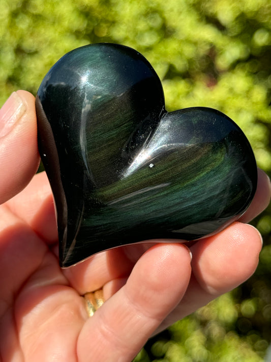 Rainbow Obsidian Heart