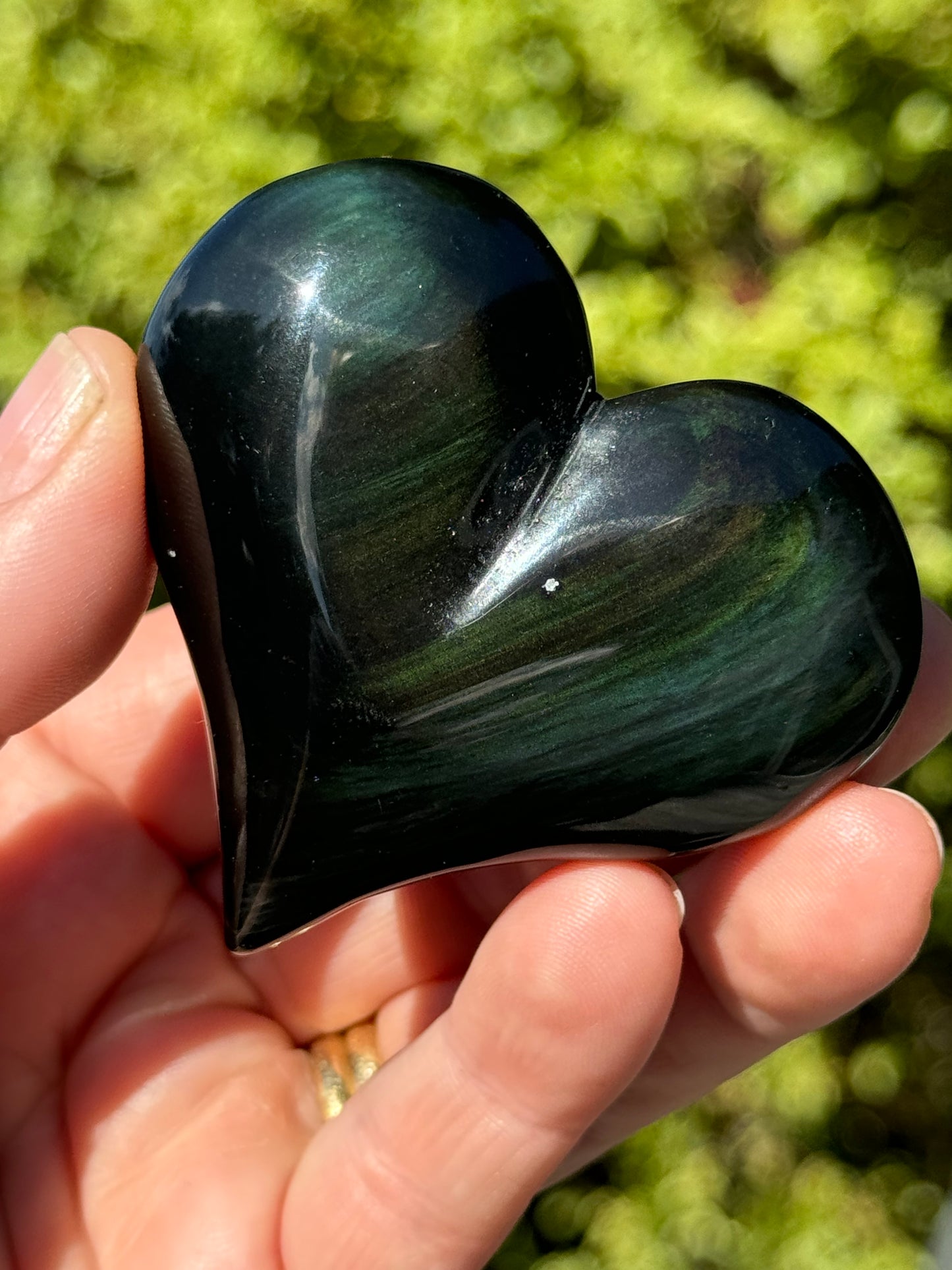 Rainbow Obsidian Heart