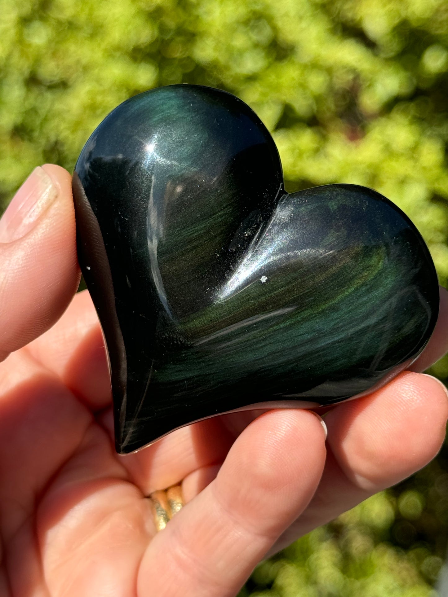 Rainbow Obsidian Heart