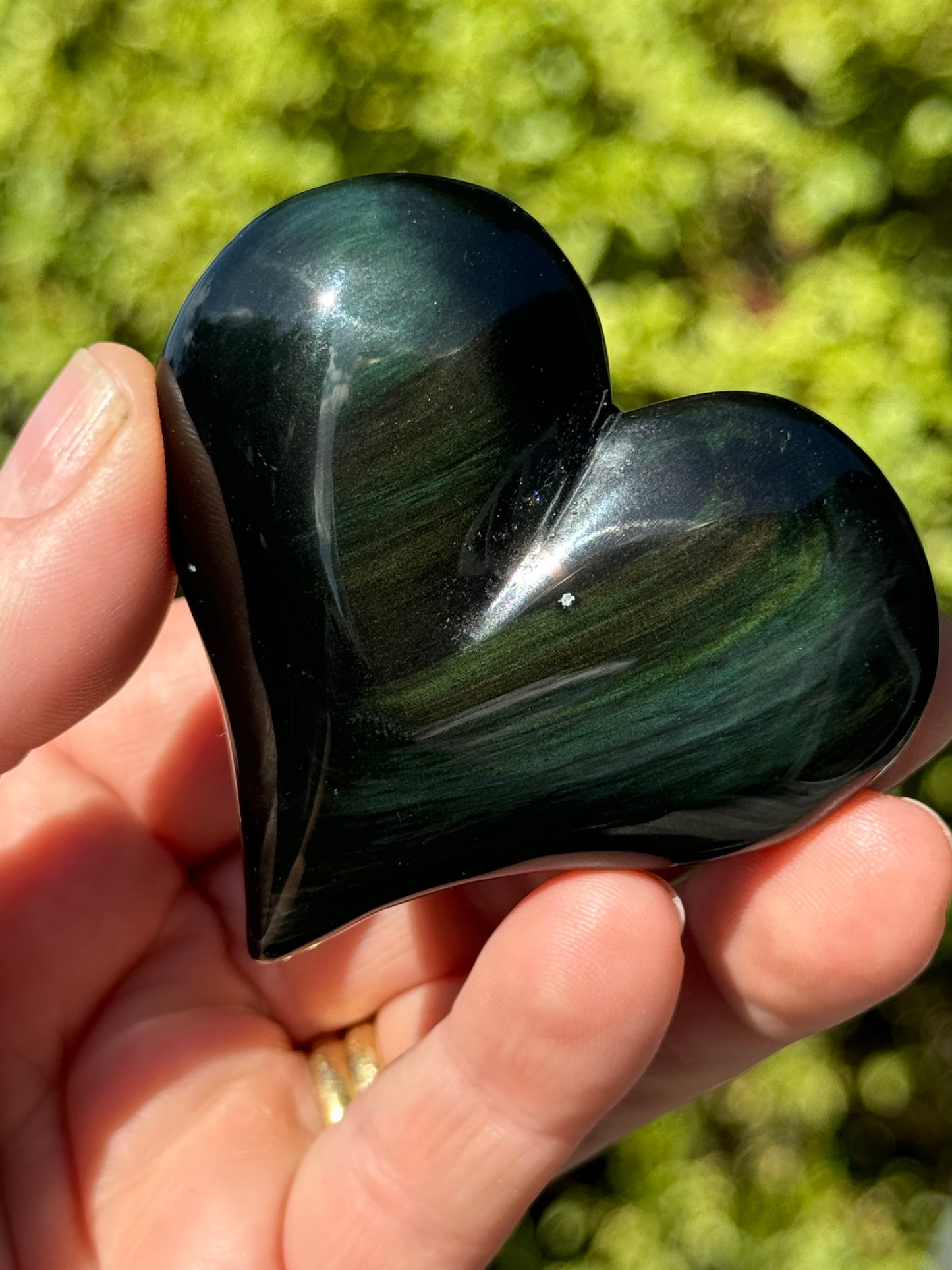 Rainbow Obsidian Heart