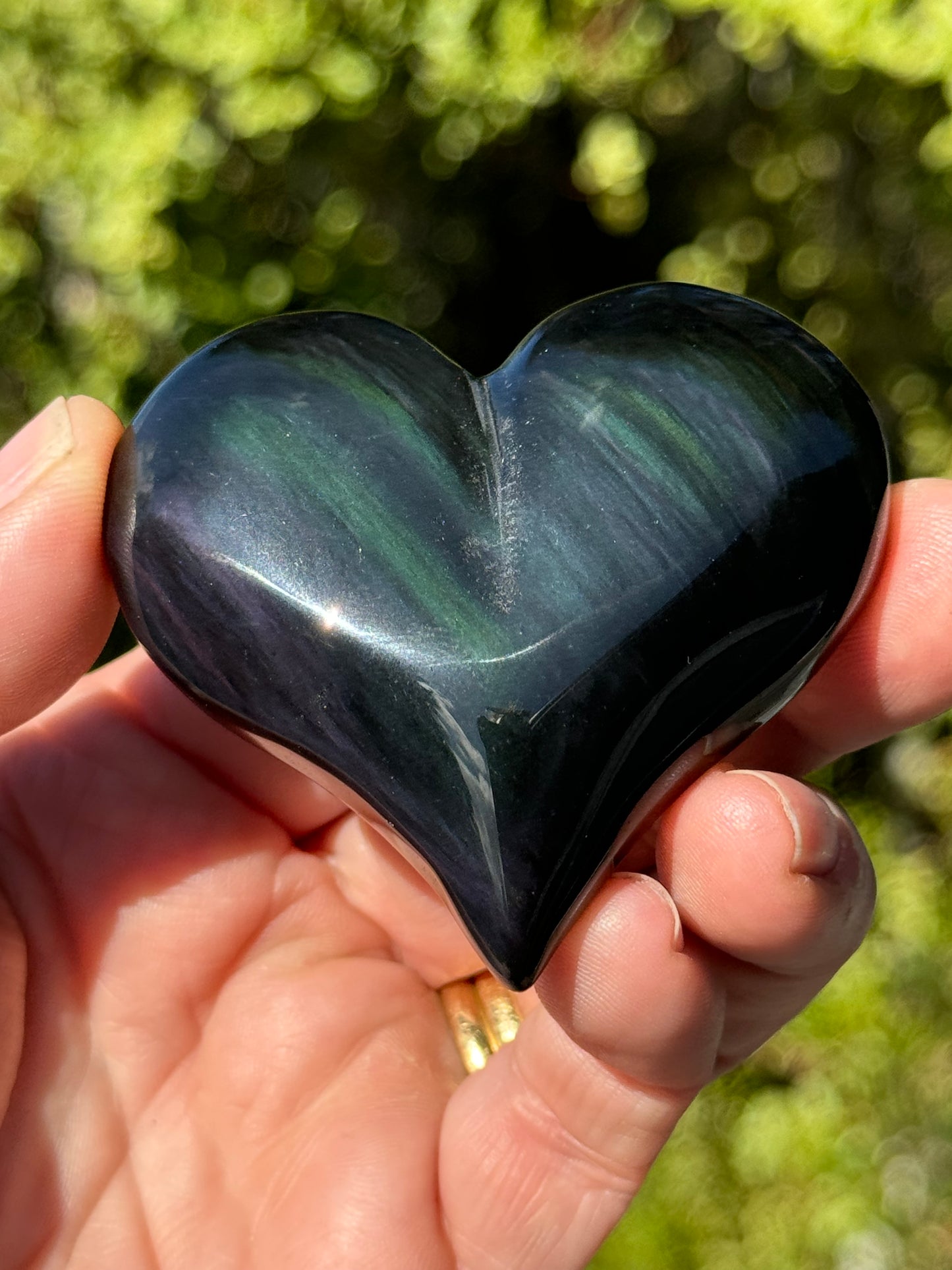 Rainbow Obsidian Heart