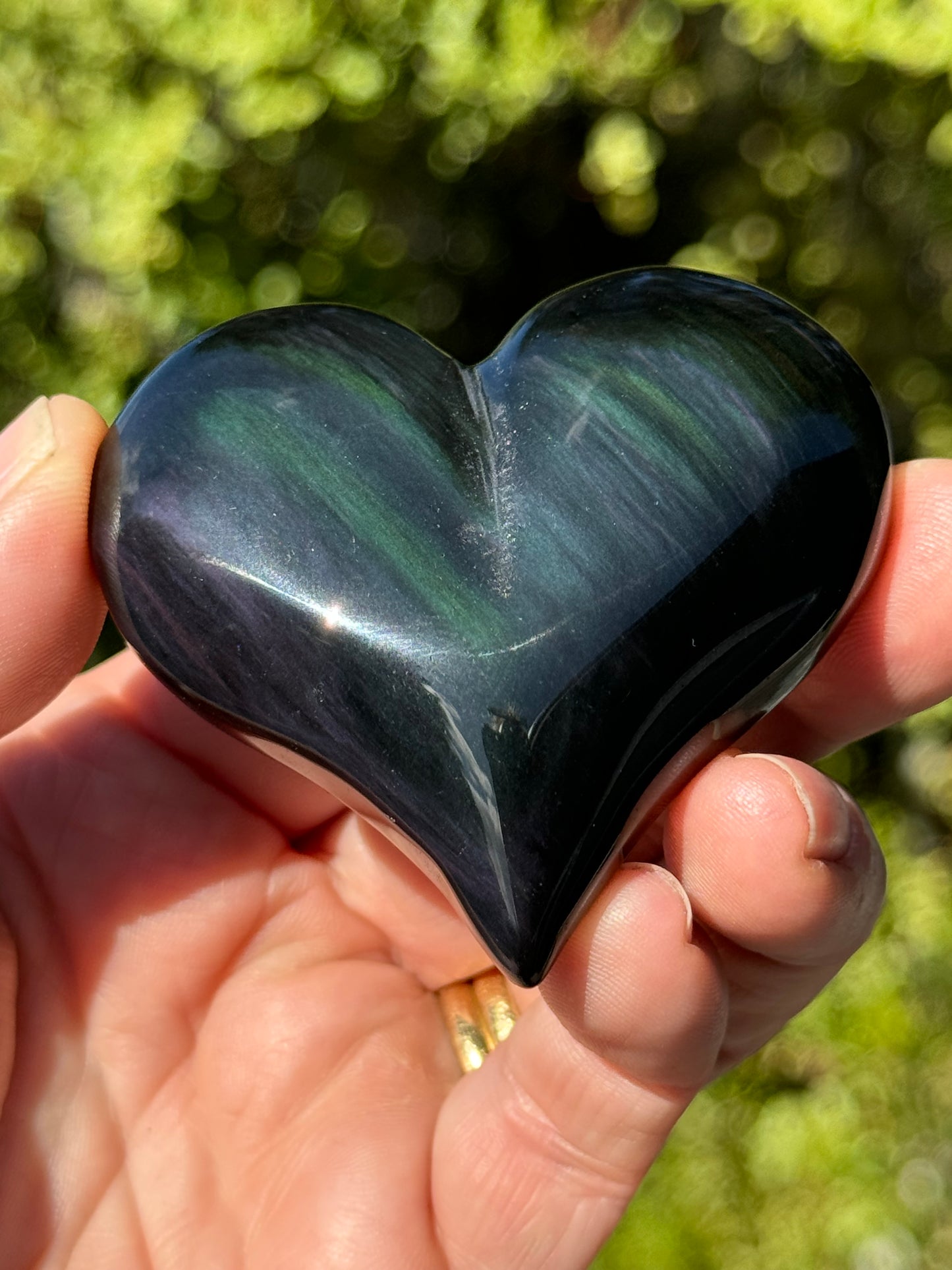 Rainbow Obsidian Heart