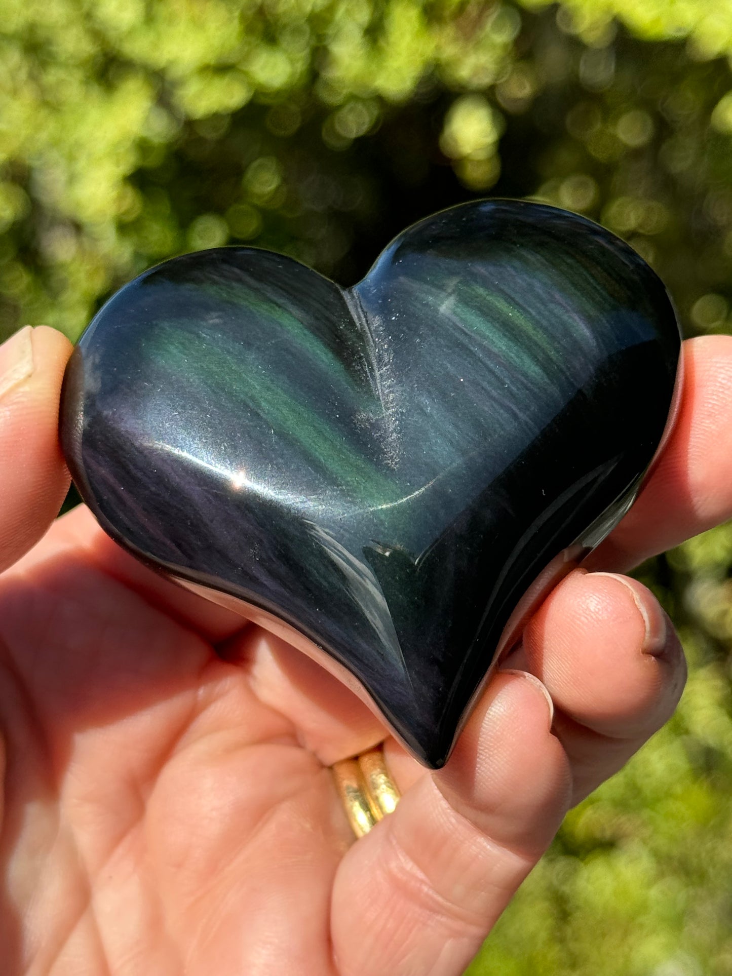 Rainbow Obsidian Heart