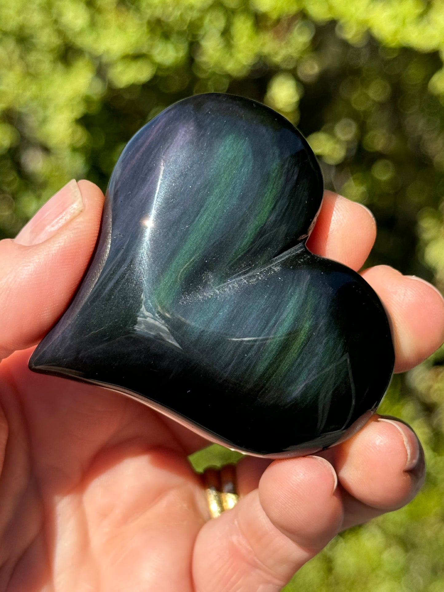 Rainbow Obsidian Heart