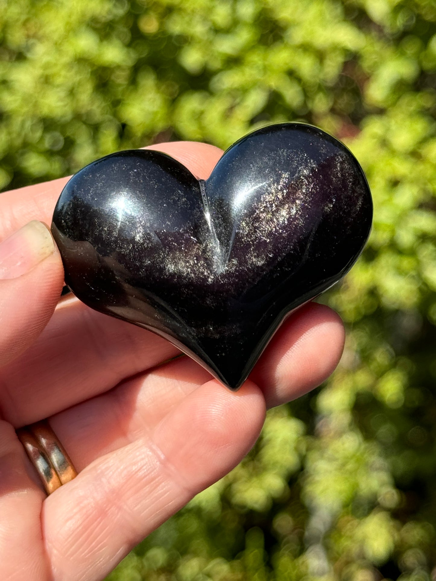 Rainbow Obsidian Heart