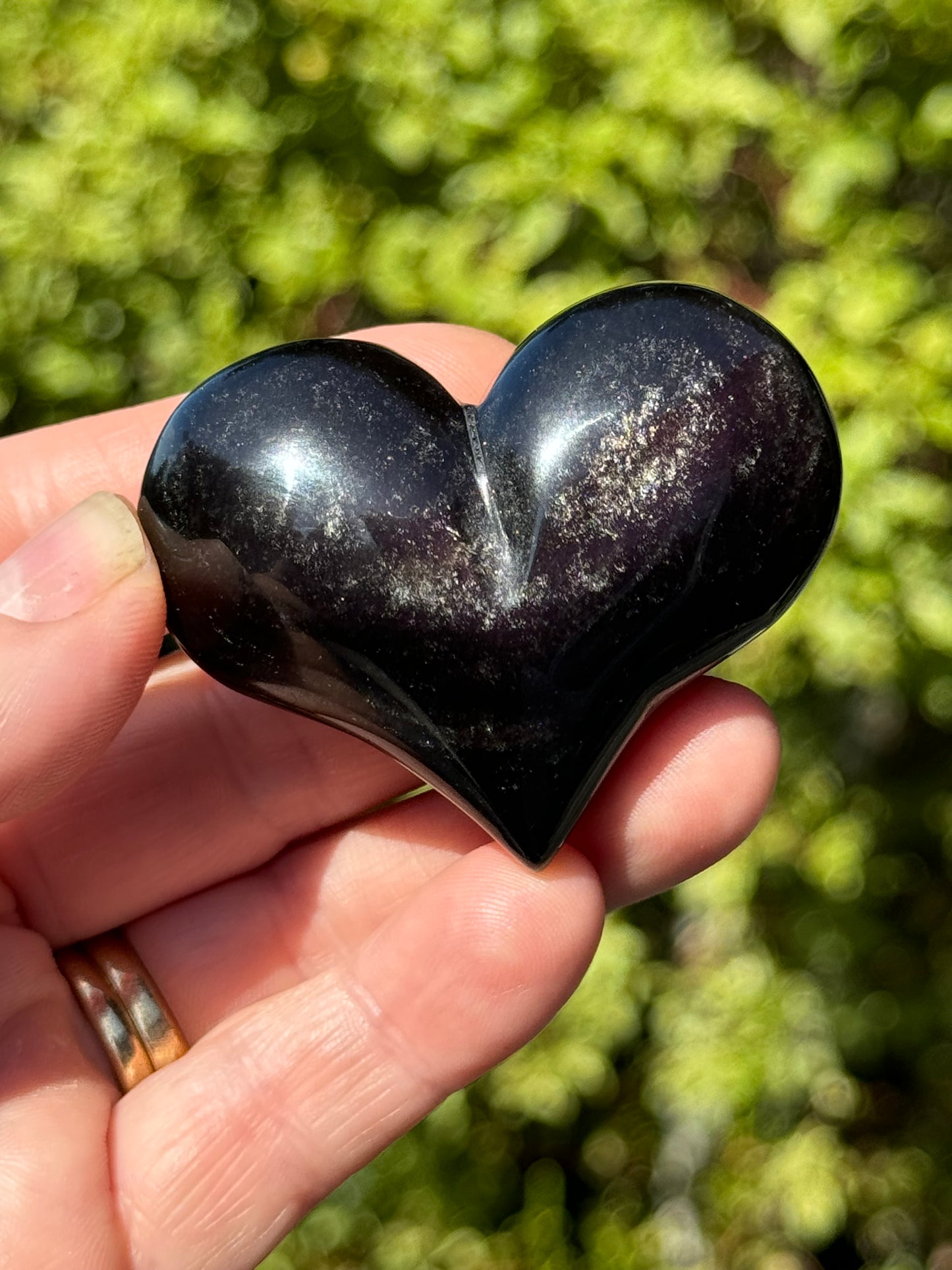 Rainbow Obsidian Heart