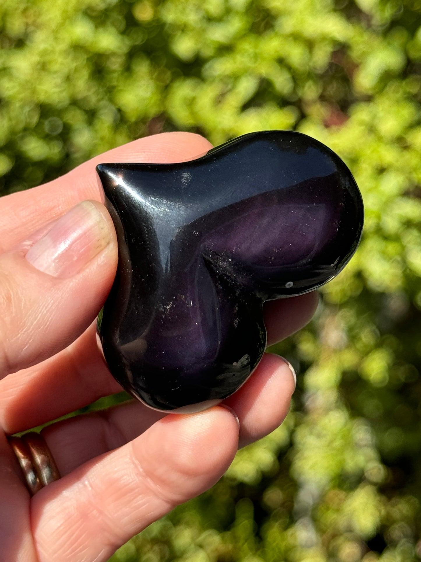 Rainbow Obsidian Heart