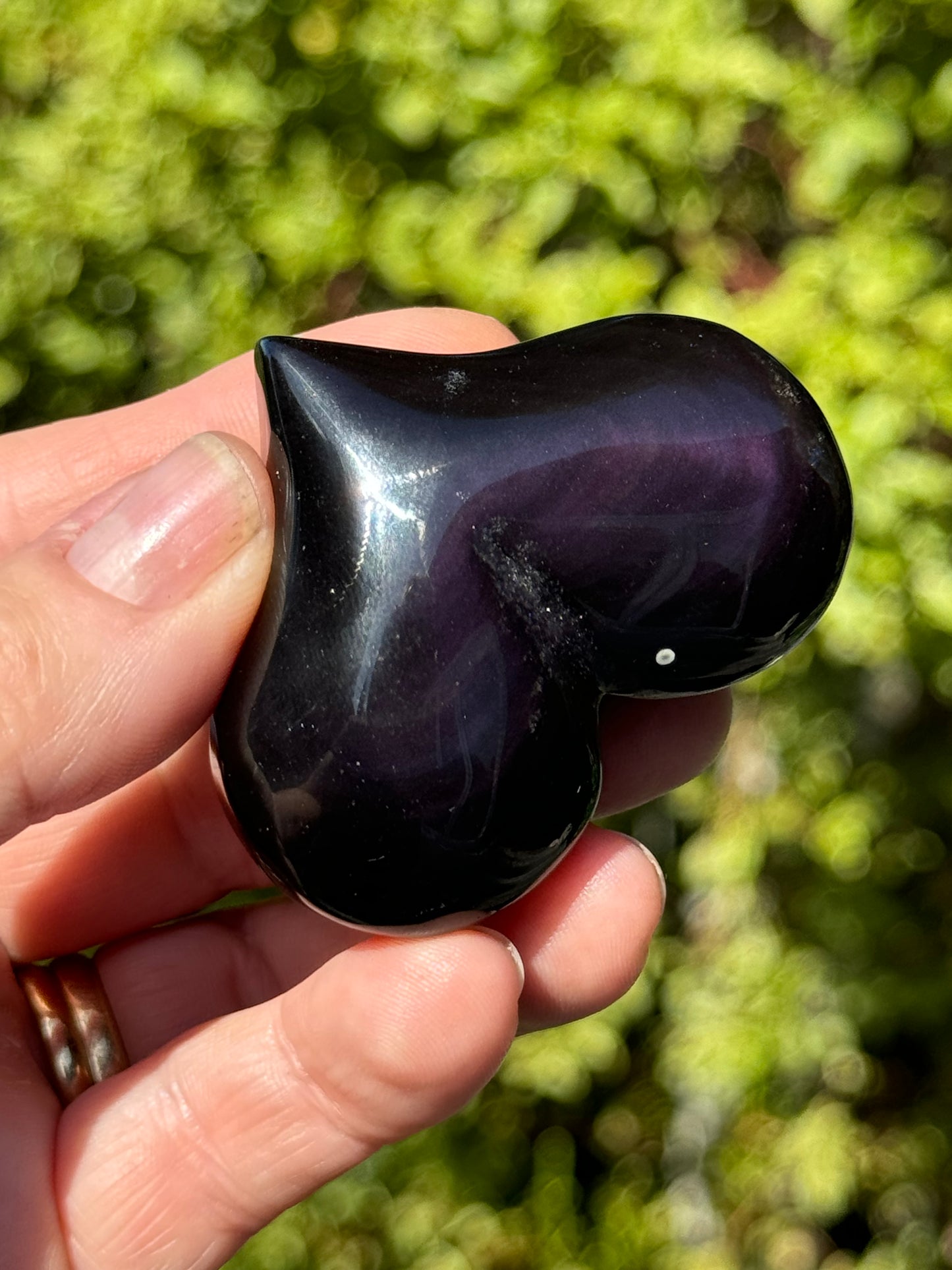 Rainbow Obsidian Heart