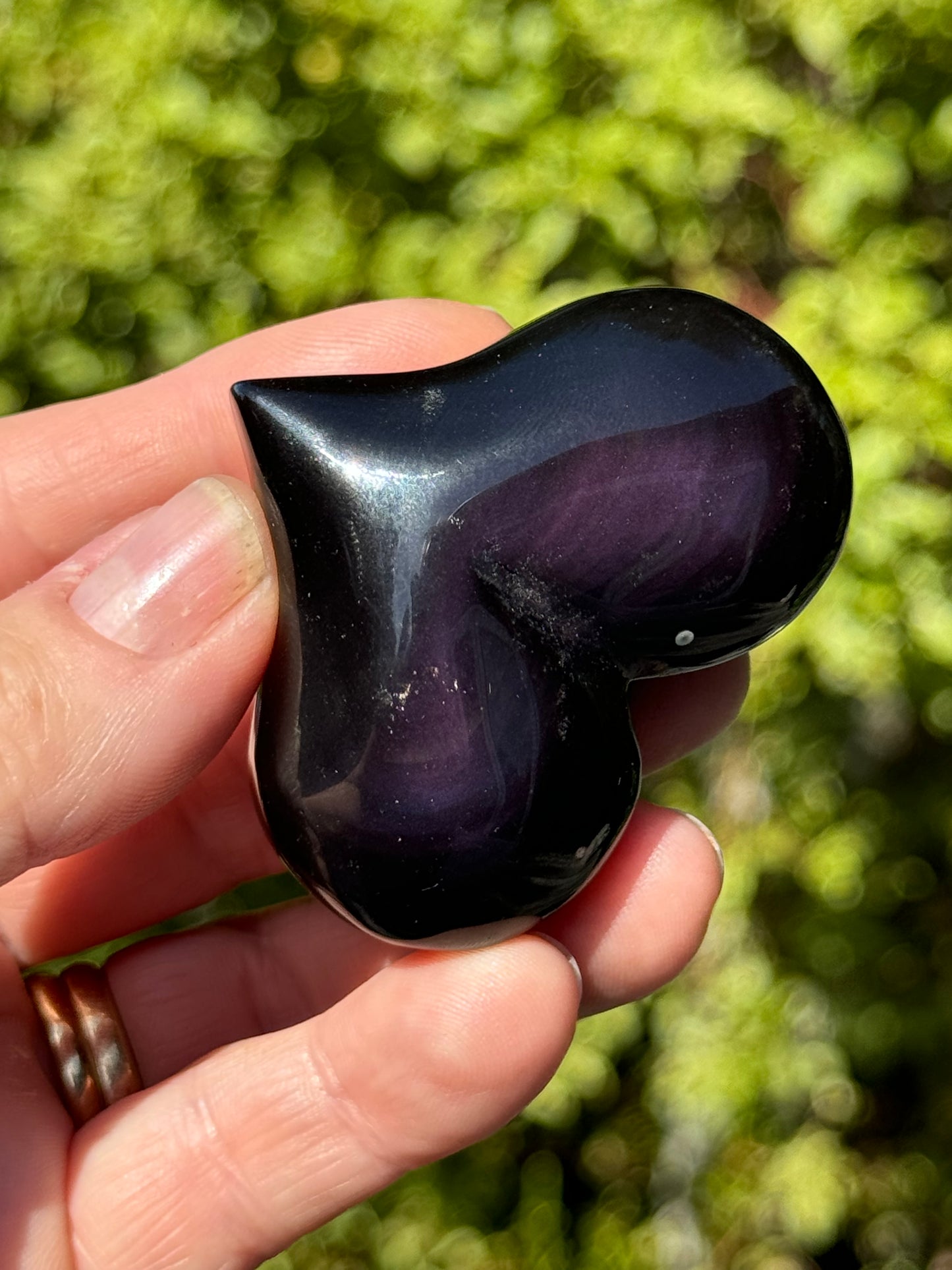 Rainbow Obsidian Heart