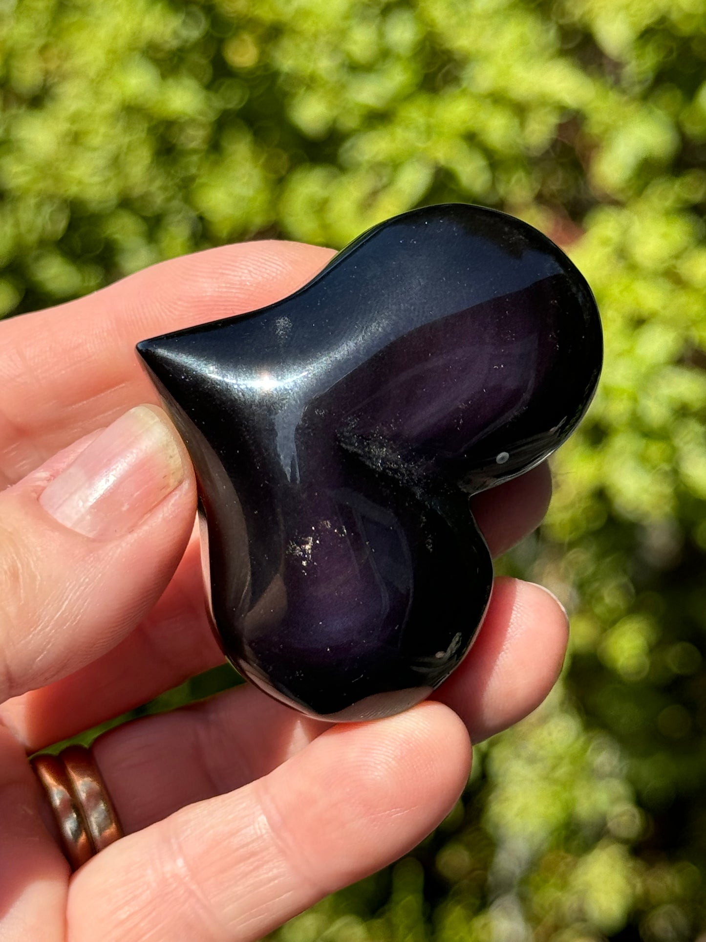 Rainbow Obsidian Heart