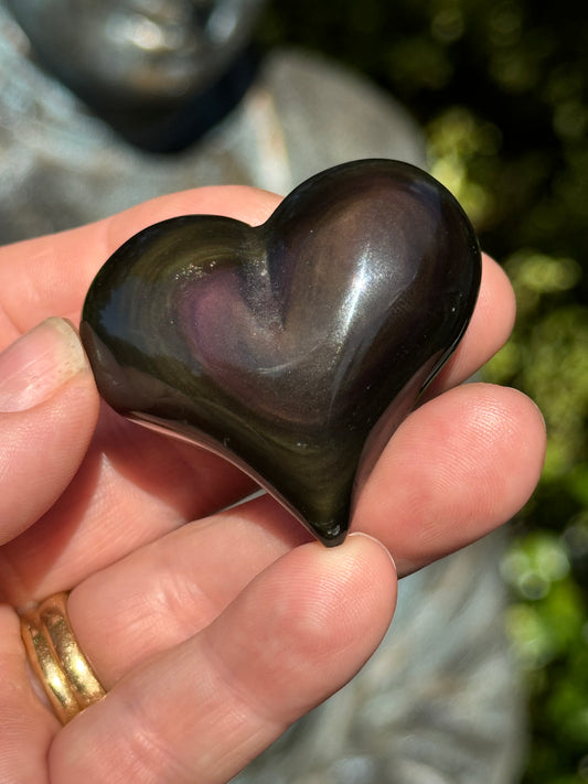 Rainbow Obsidian Heart