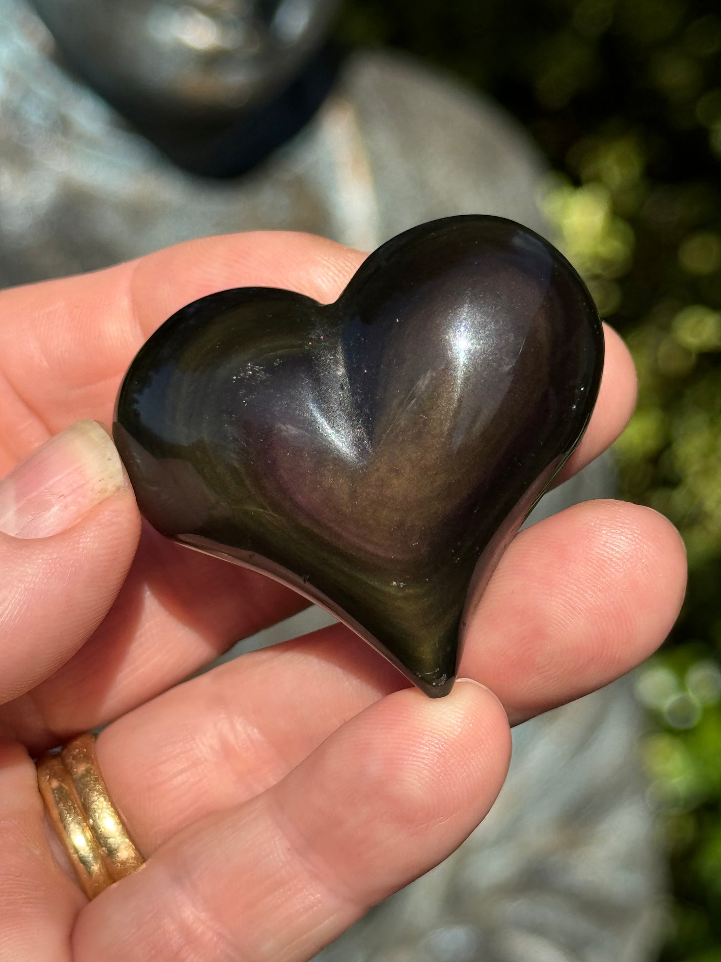 Rainbow Obsidian Heart