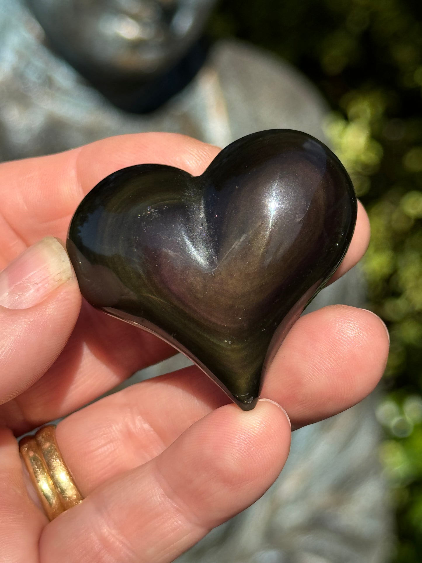 Rainbow Obsidian Heart