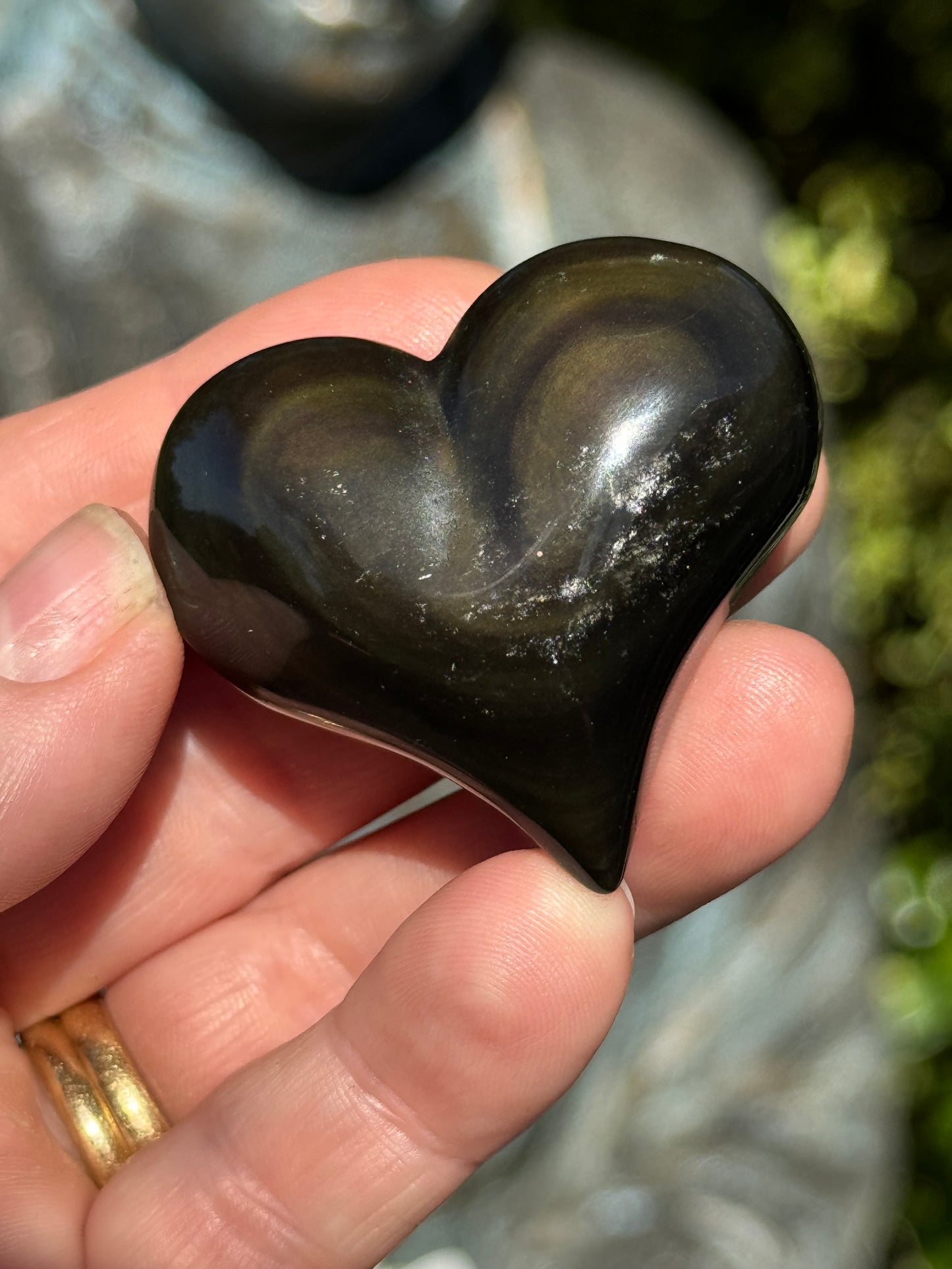 Rainbow Obsidian Heart