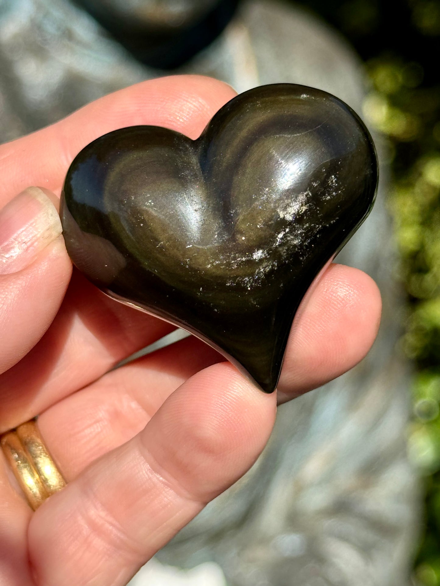 Rainbow Obsidian Heart