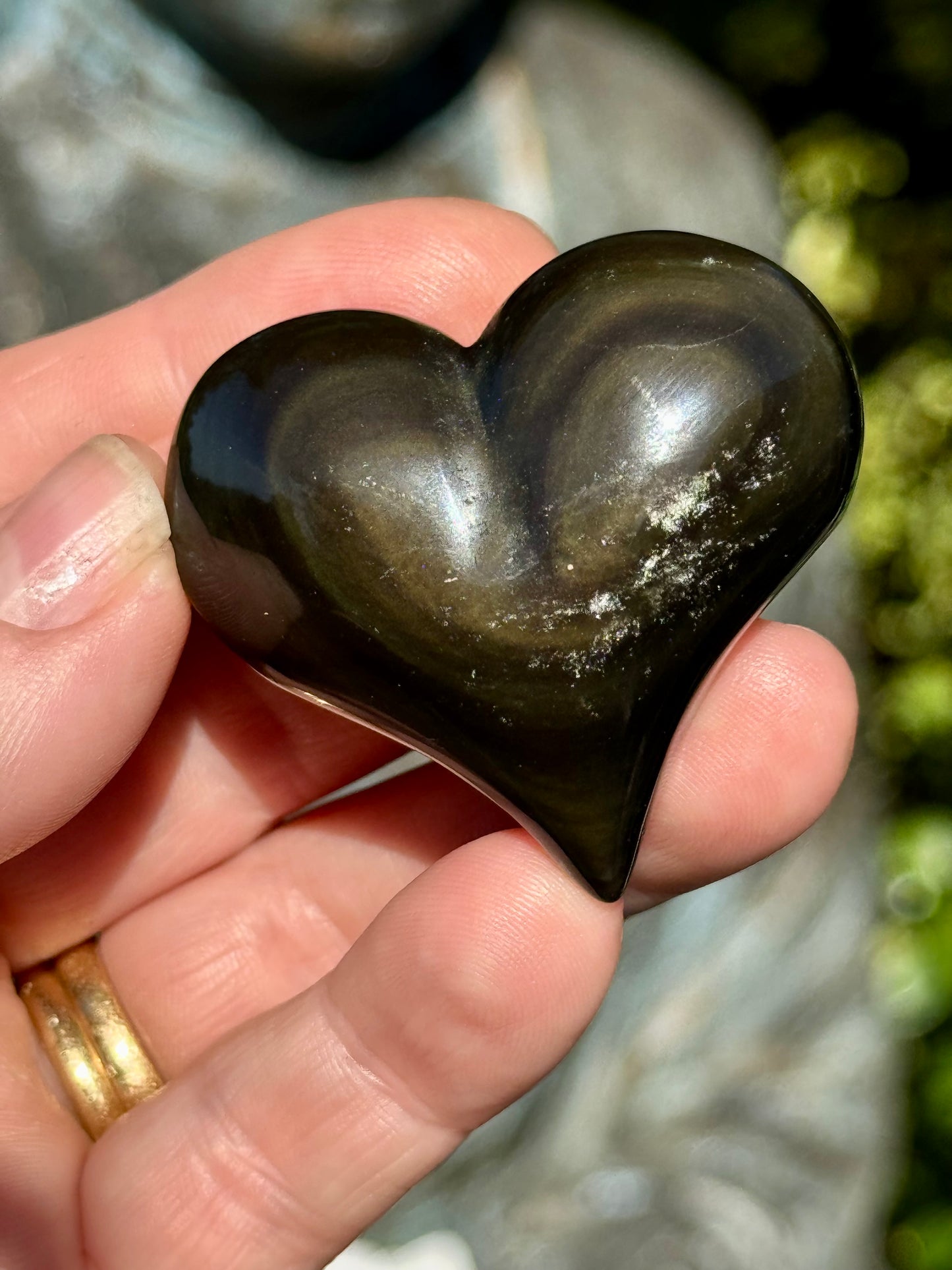 Rainbow Obsidian Heart