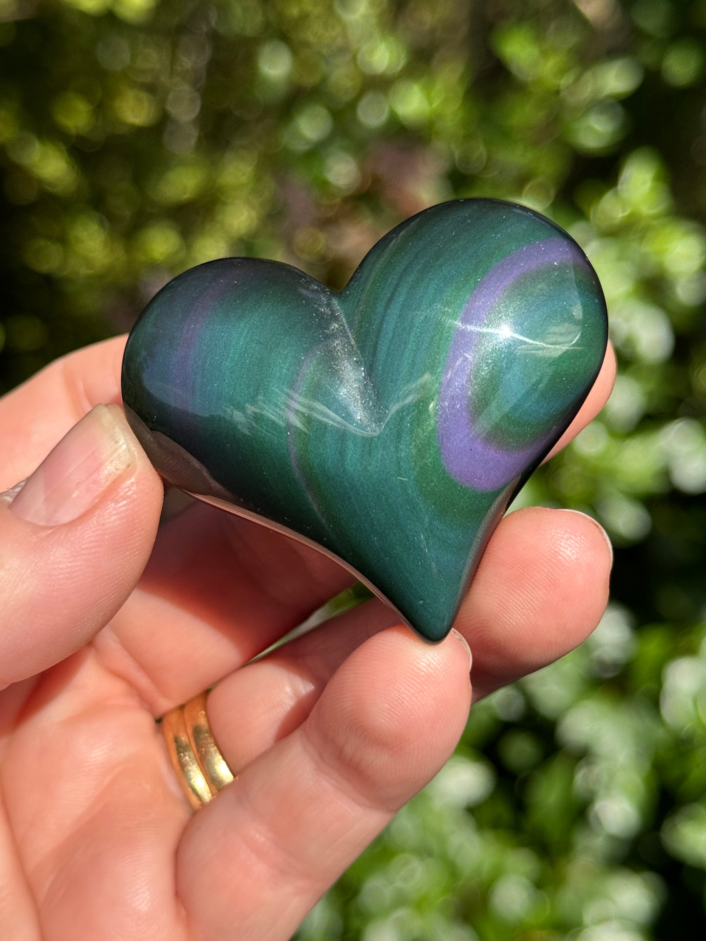 Rainbow Obsidian Heart