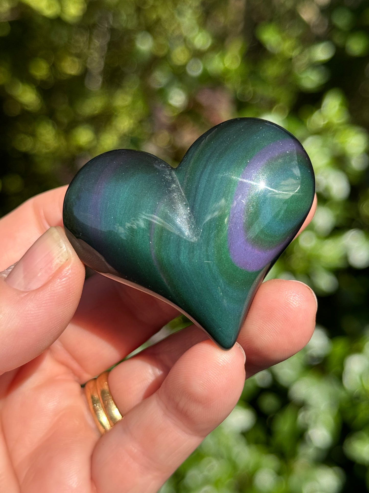 Rainbow Obsidian Heart