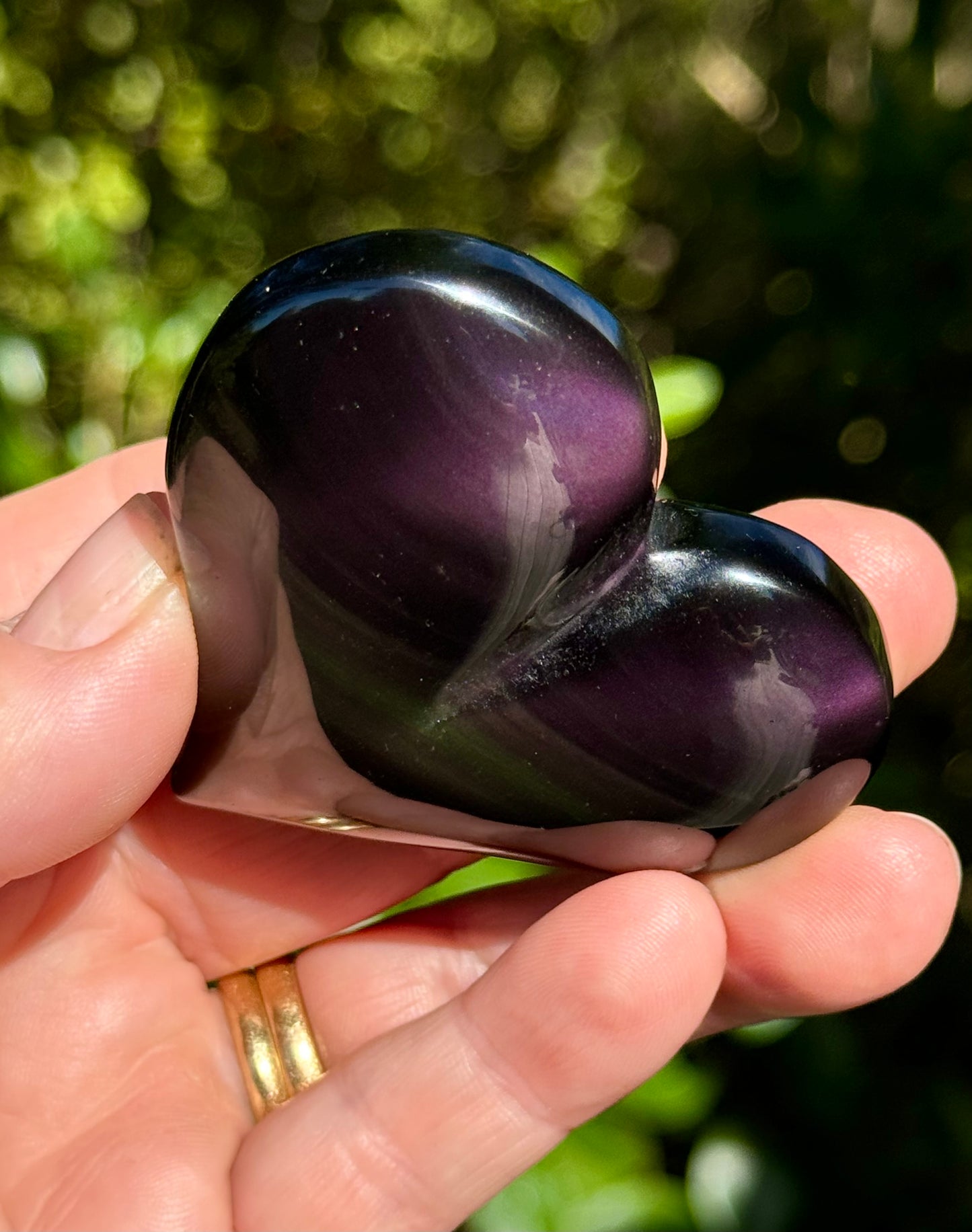 Rainbow Obsidian Heart