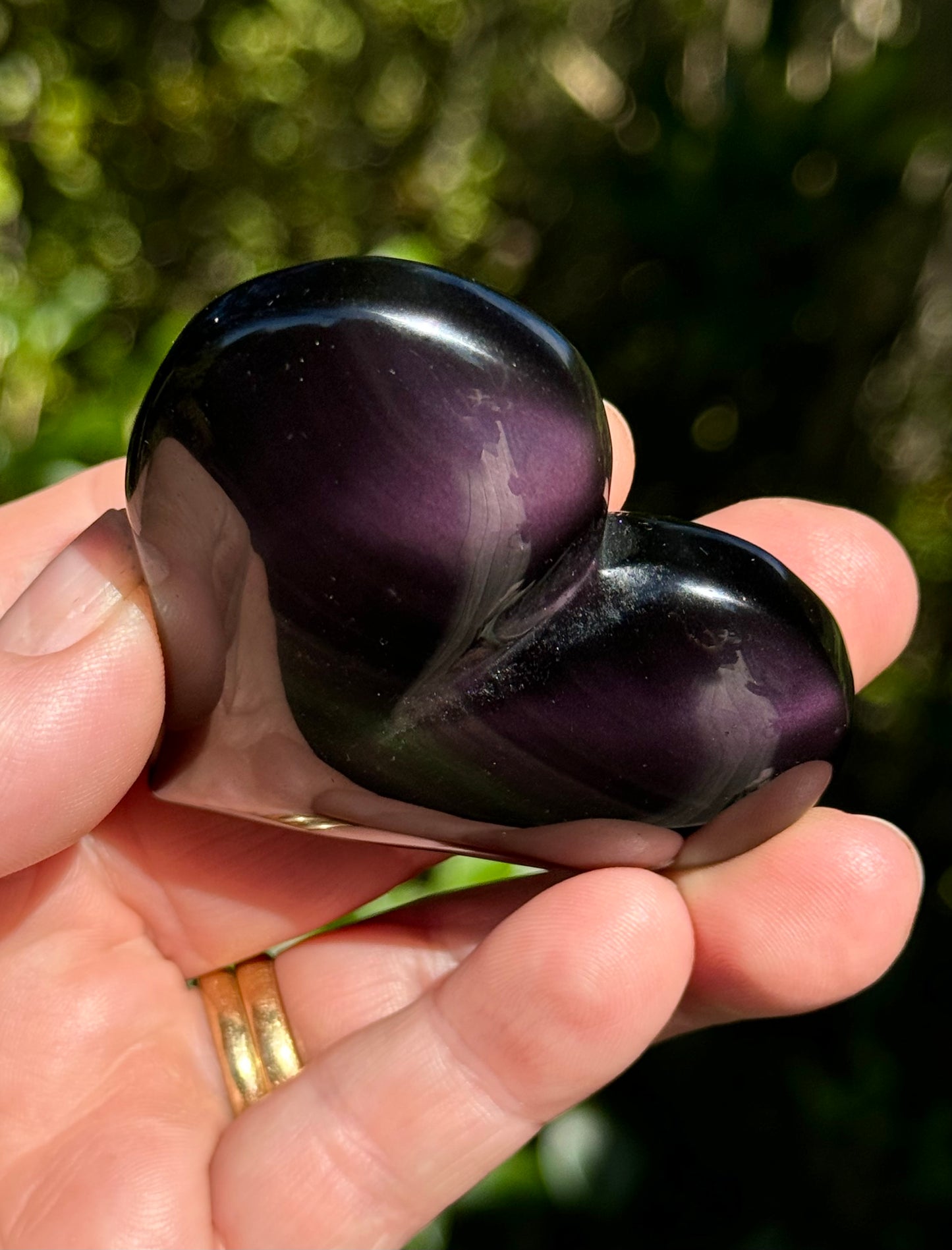 Rainbow Obsidian Heart