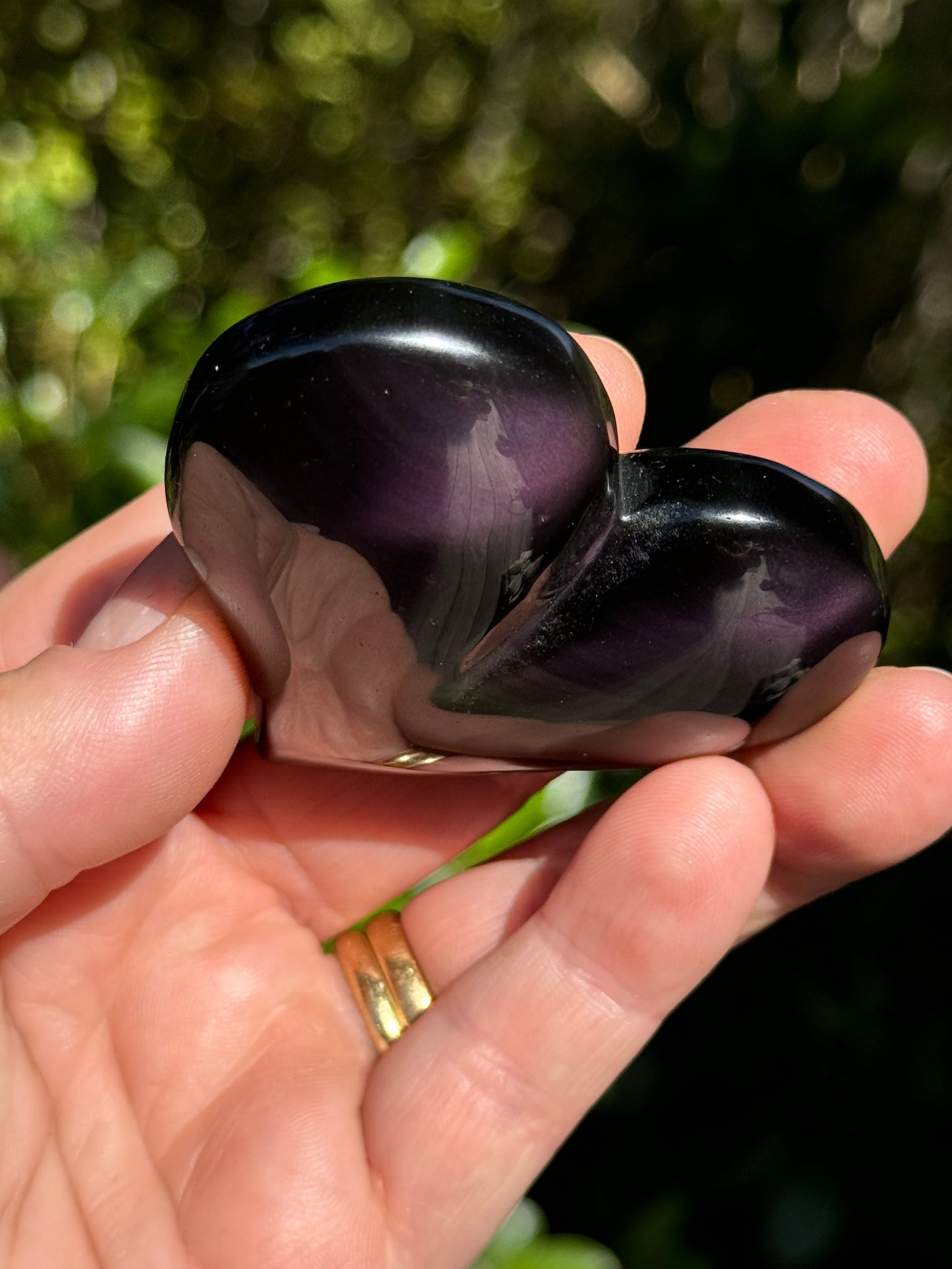 Rainbow Obsidian Heart