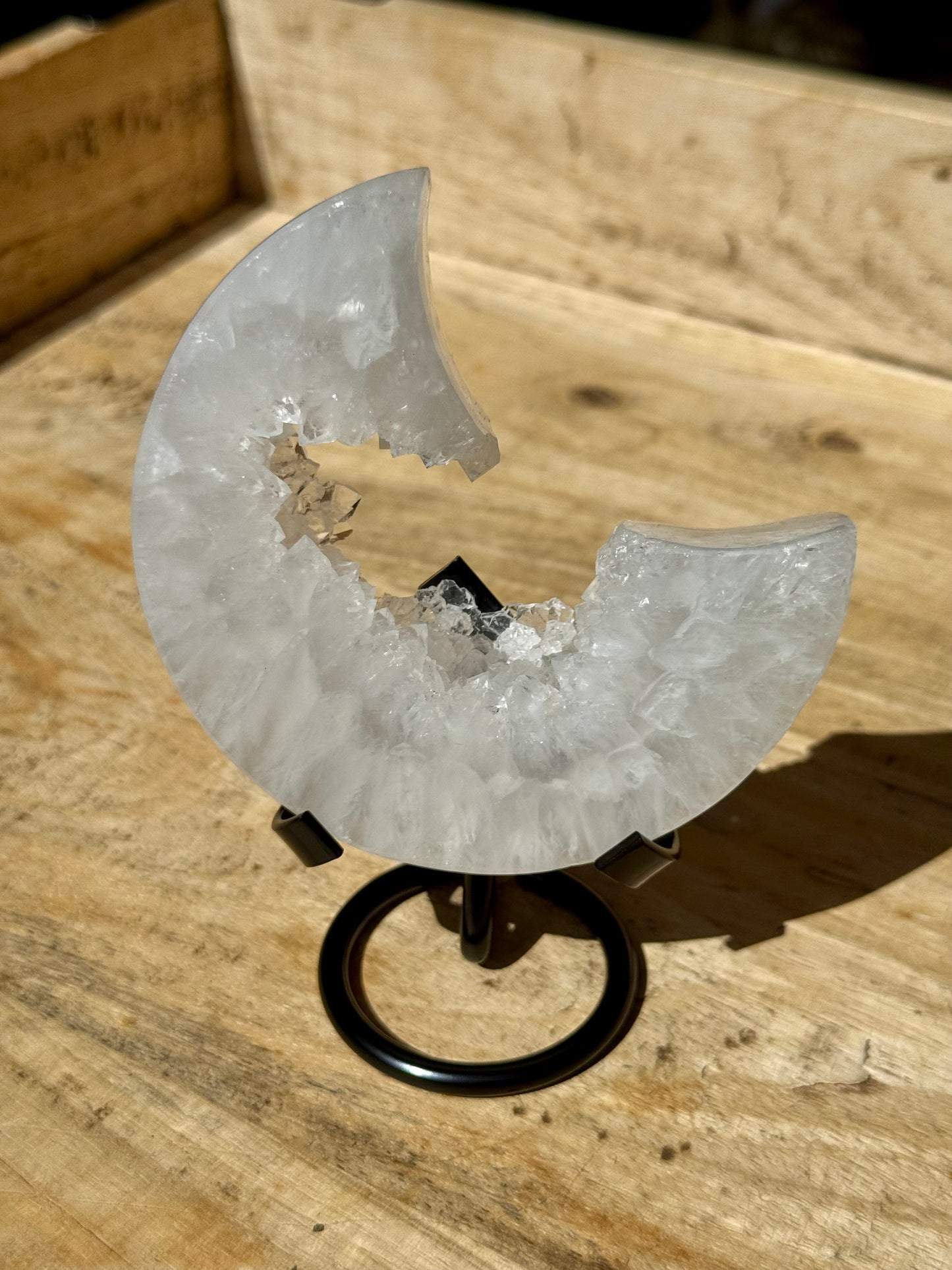 Druzy Agate Crescent Moon 1
