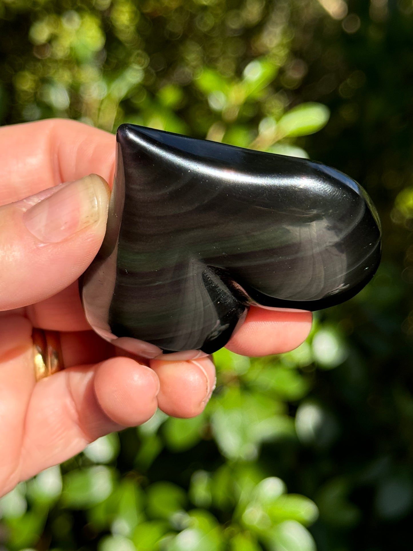 Rainbow Obsidian Heart