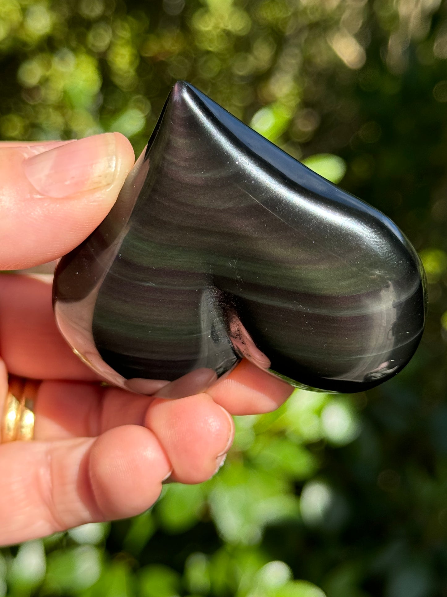 Rainbow Obsidian Heart