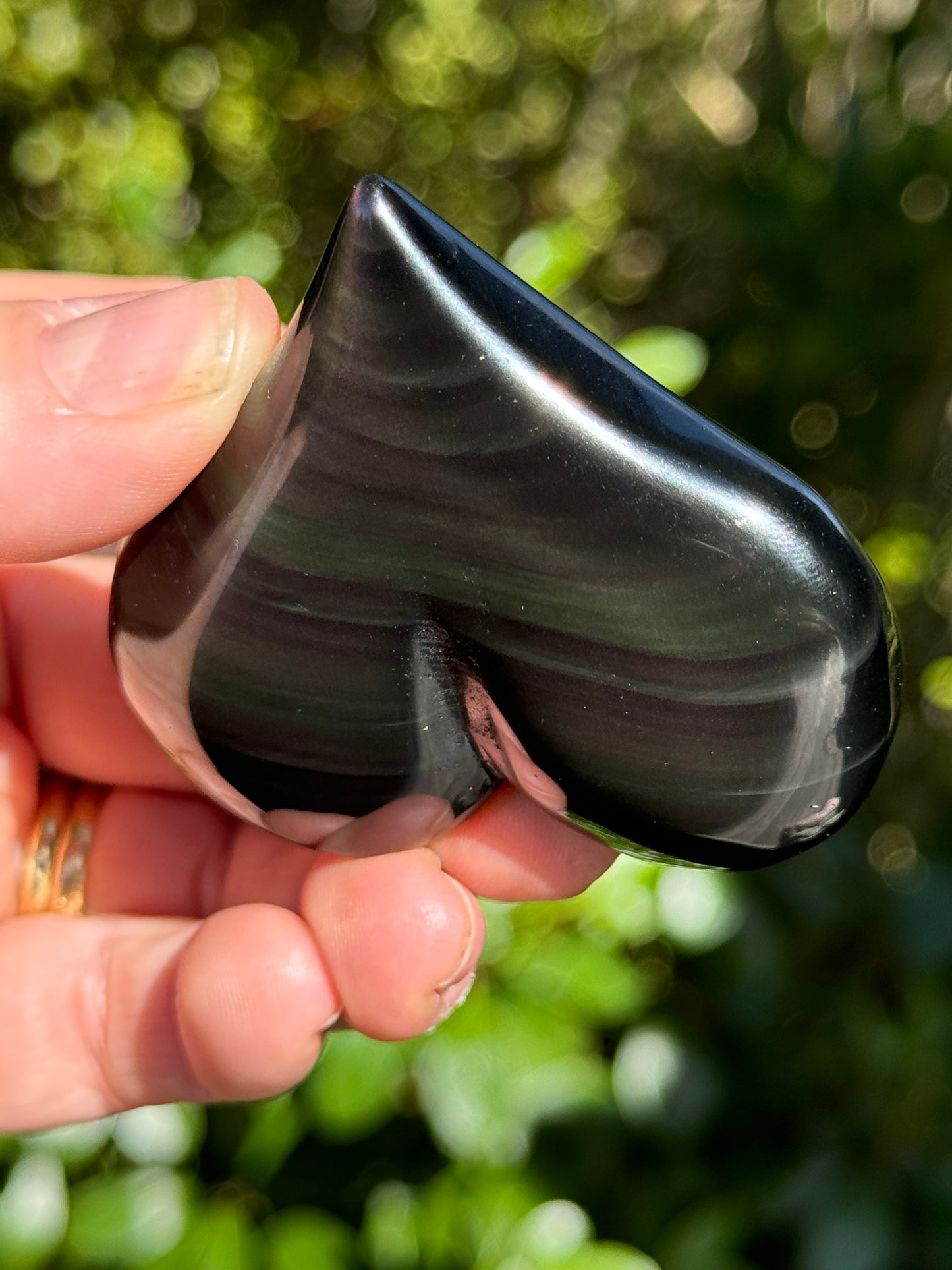 Rainbow Obsidian Heart