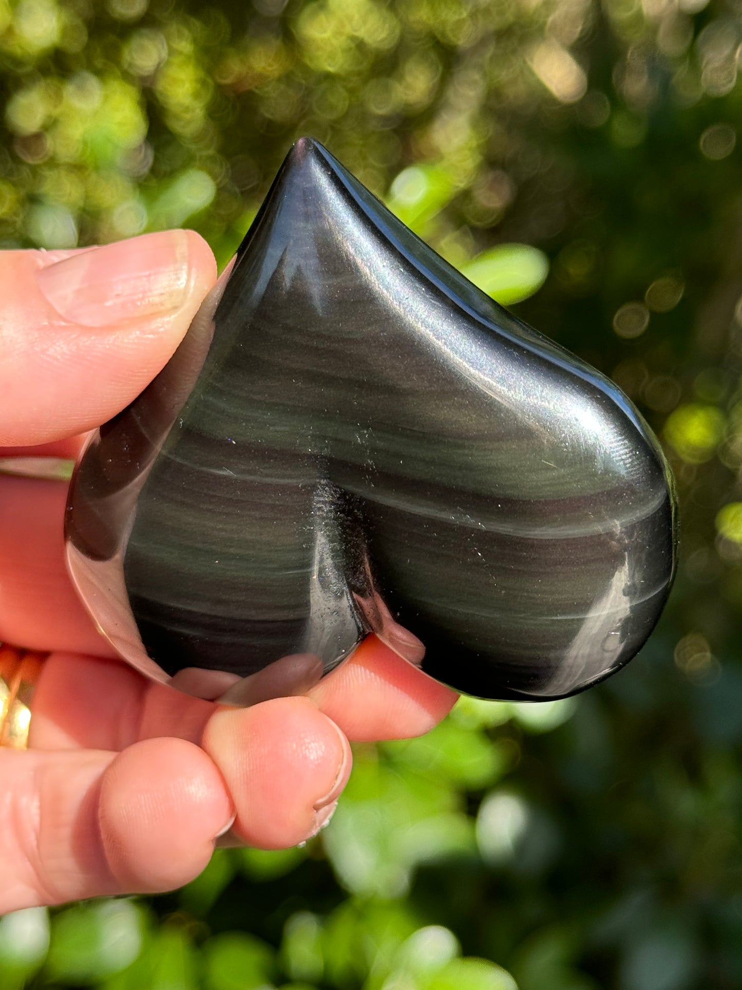 Rainbow Obsidian Heart