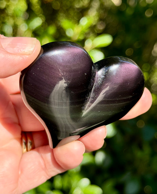 Rainbow Obsidian Heart