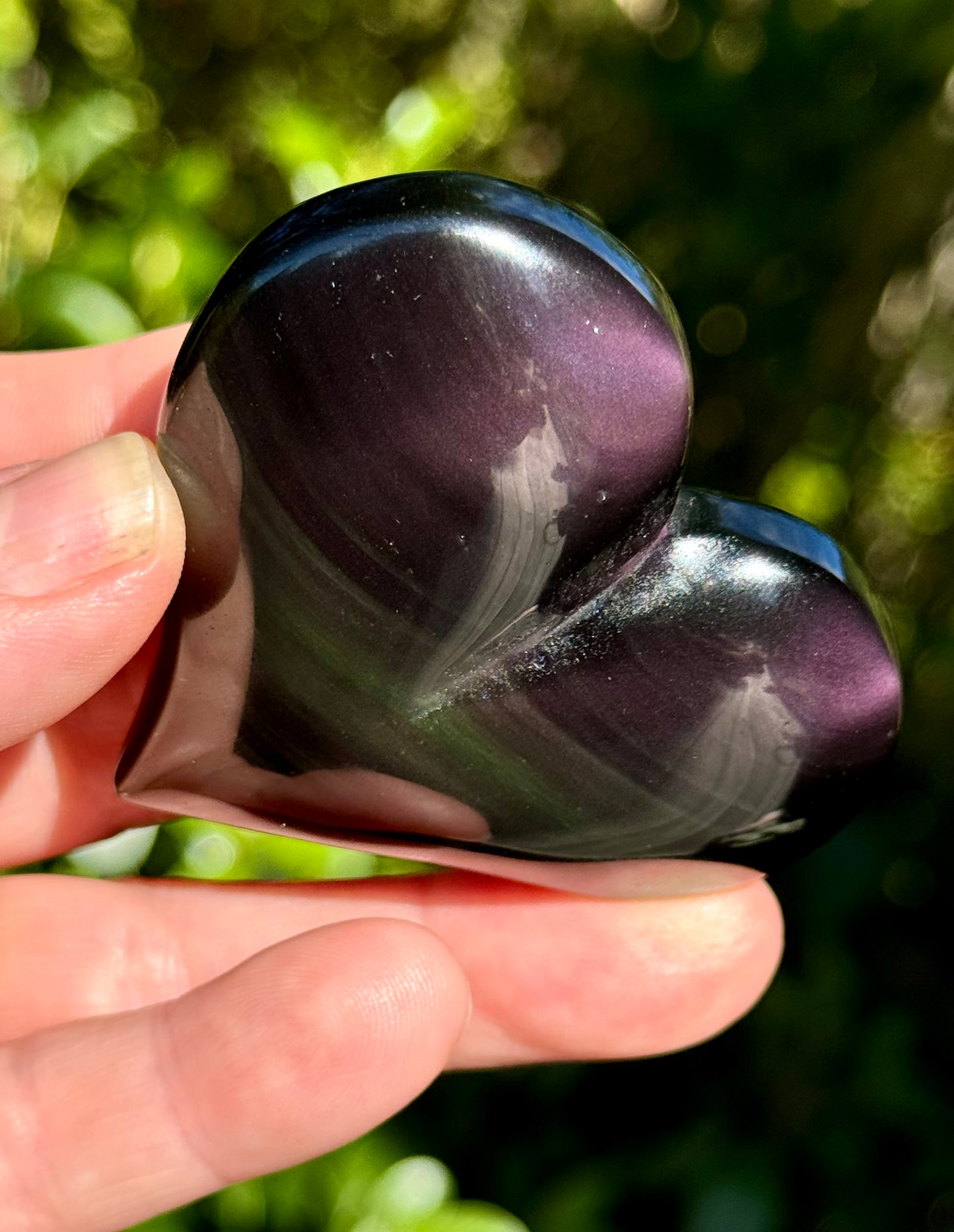 Rainbow Obsidian Heart