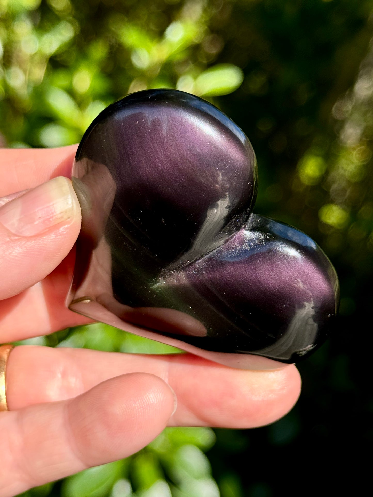 Rainbow Obsidian Heart