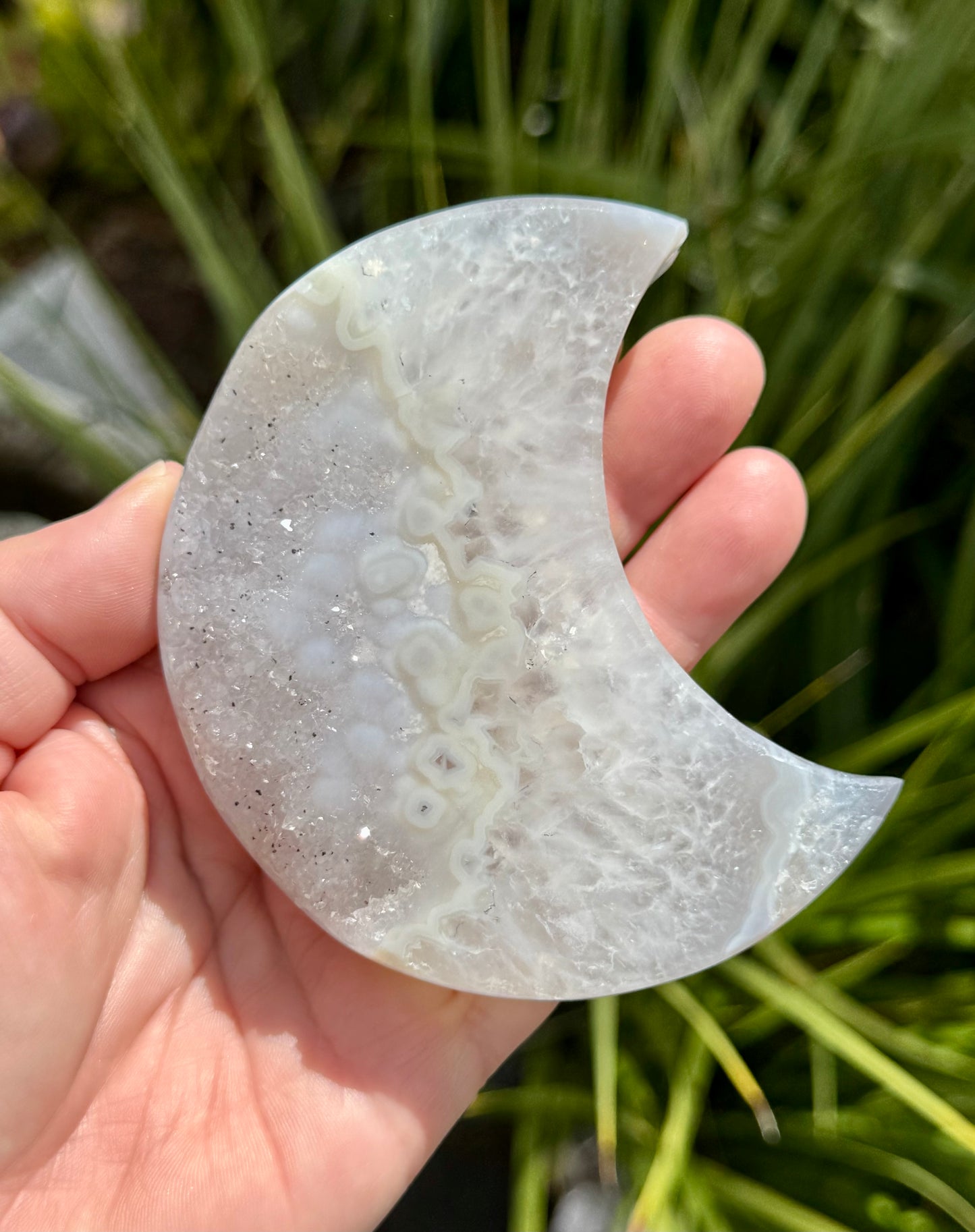 Druzy Agate Crescent Moon 3