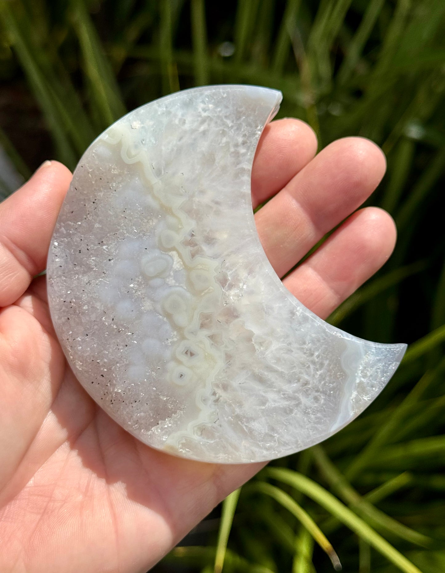 Druzy Agate Crescent Moon 3