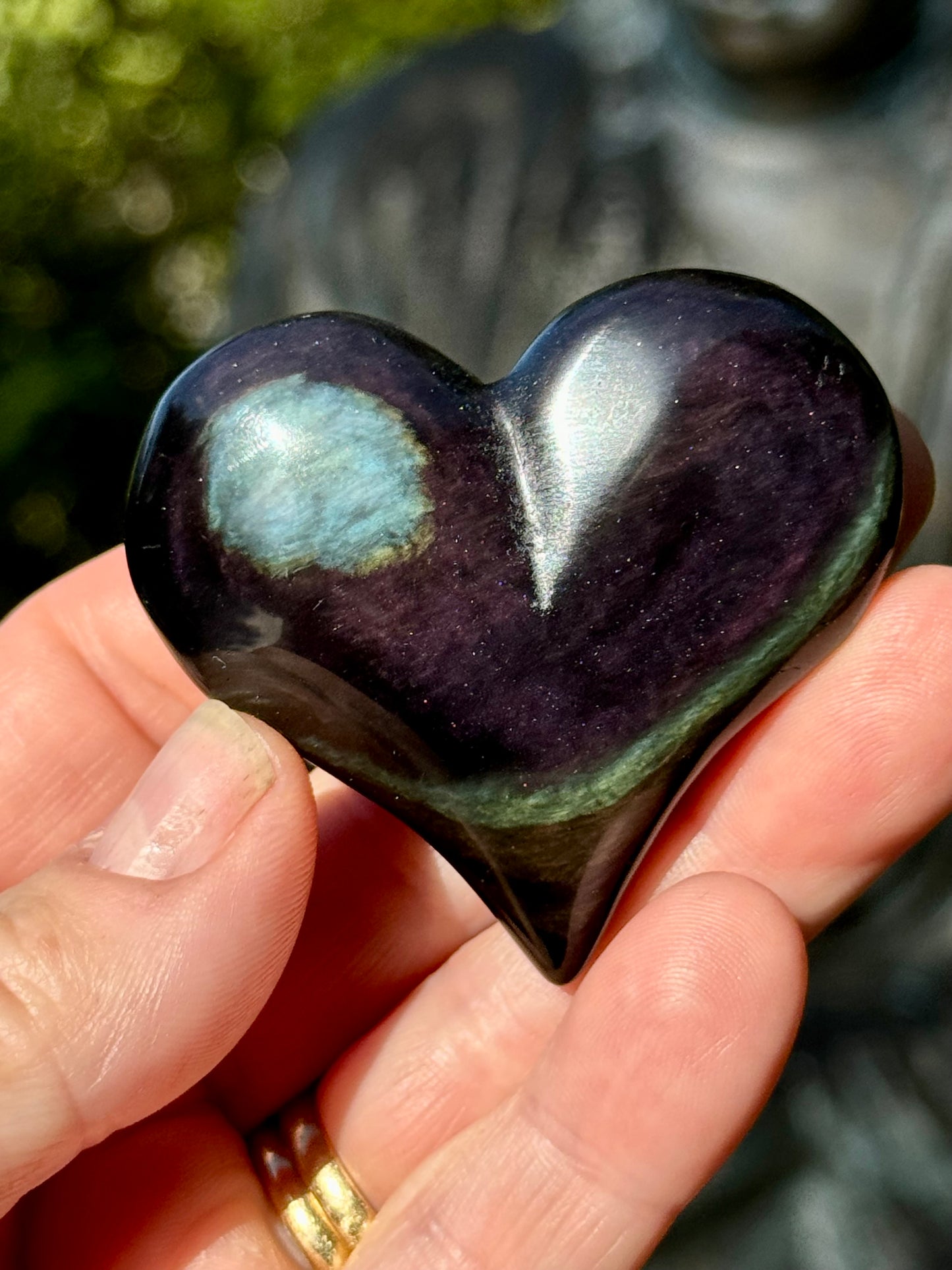 Rainbow Obsidian Heart