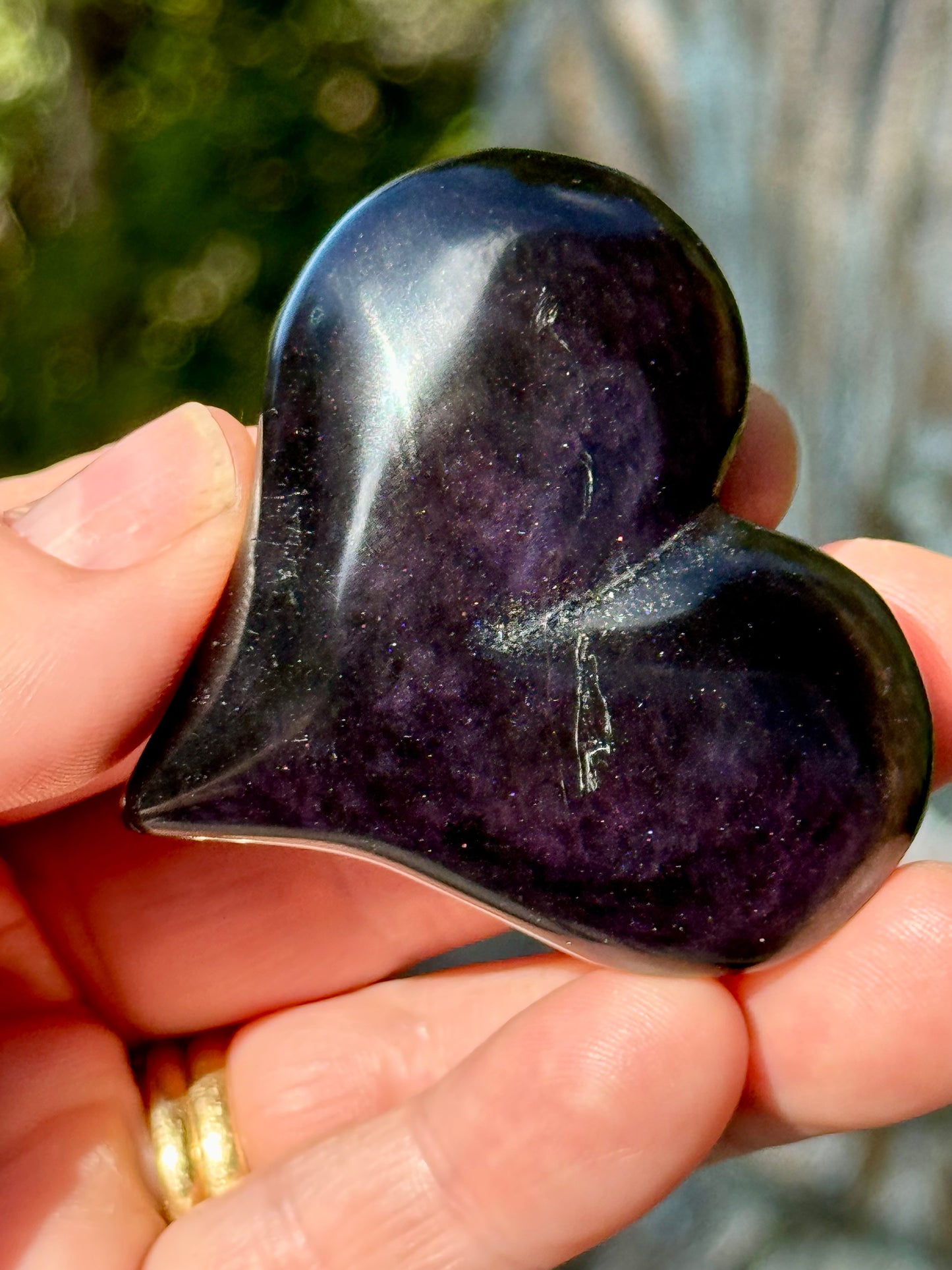 Rainbow Obsidian Heart