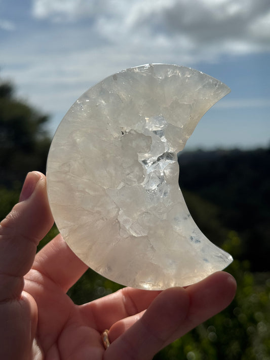 Druzy Agate Crescent Moon 2
