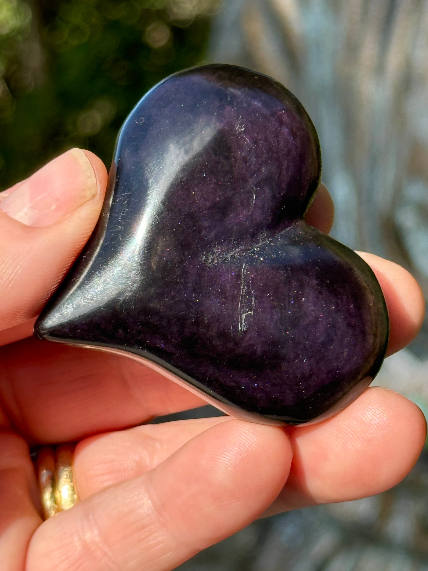 Rainbow Obsidian Heart