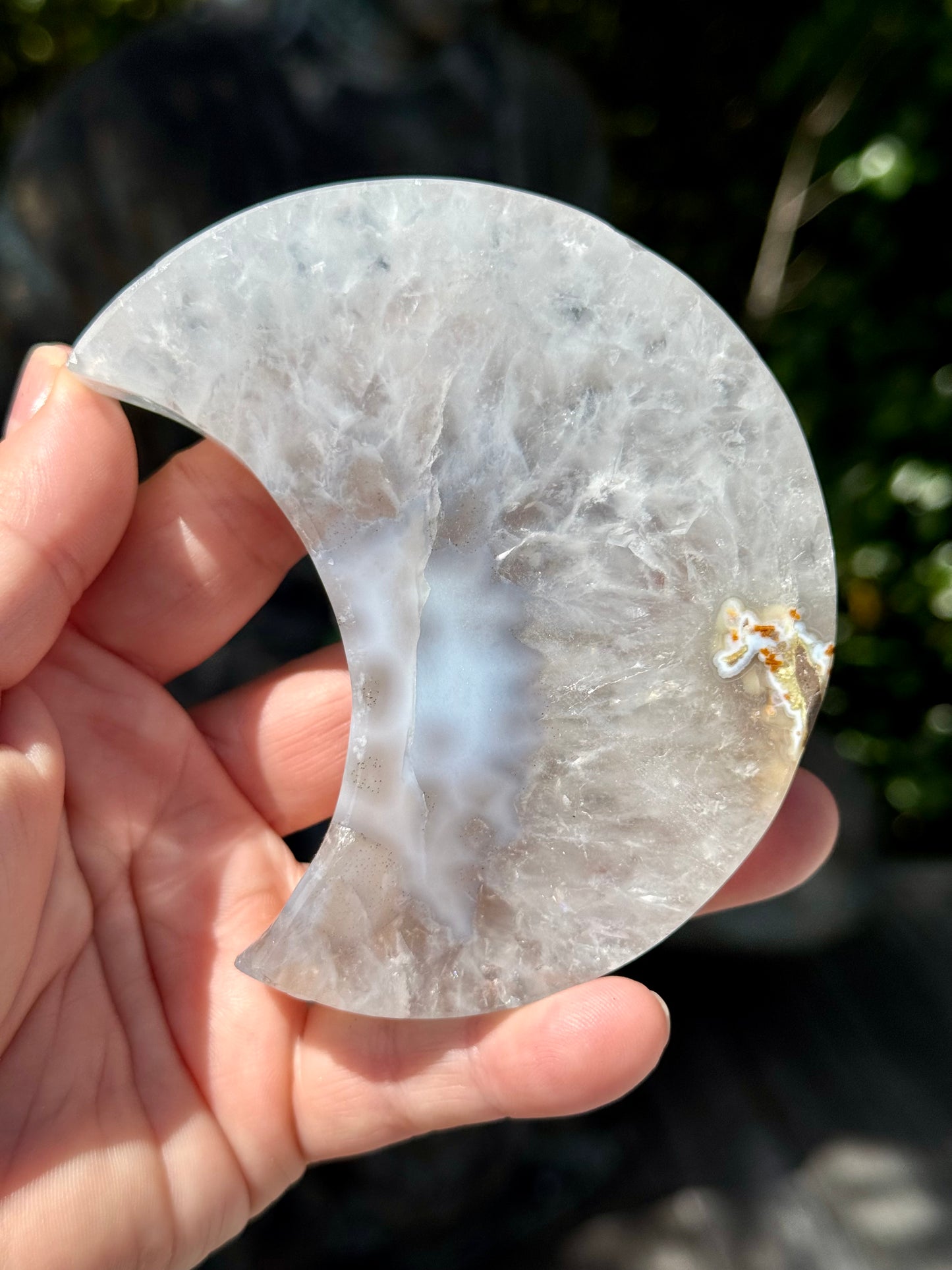 Druzy Blue Lace Agate Crescent Moon 4