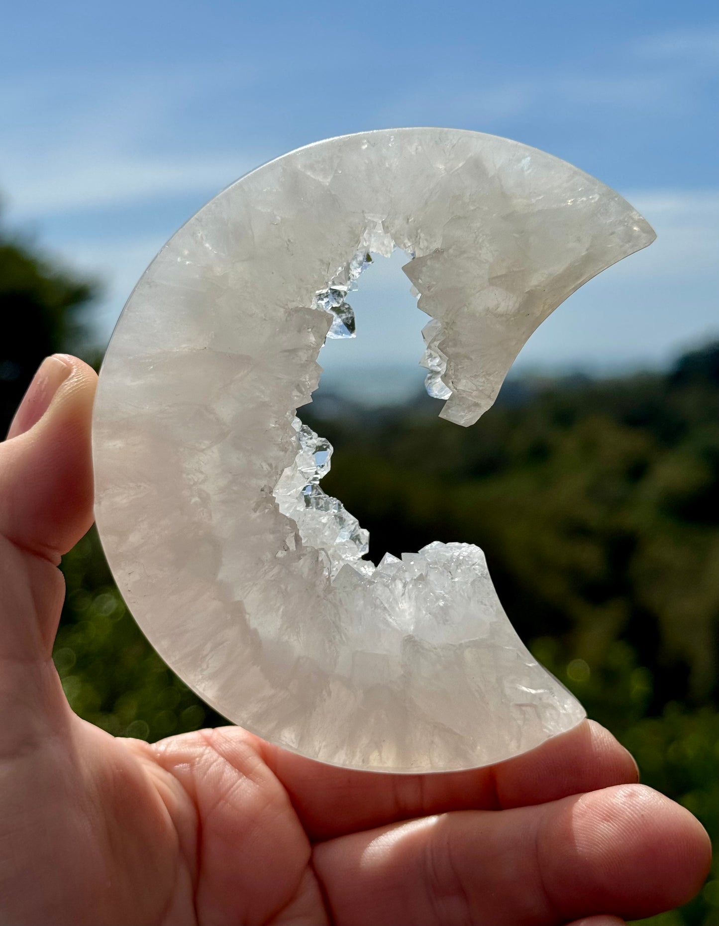 Druzy Agate Crescent Moon 1