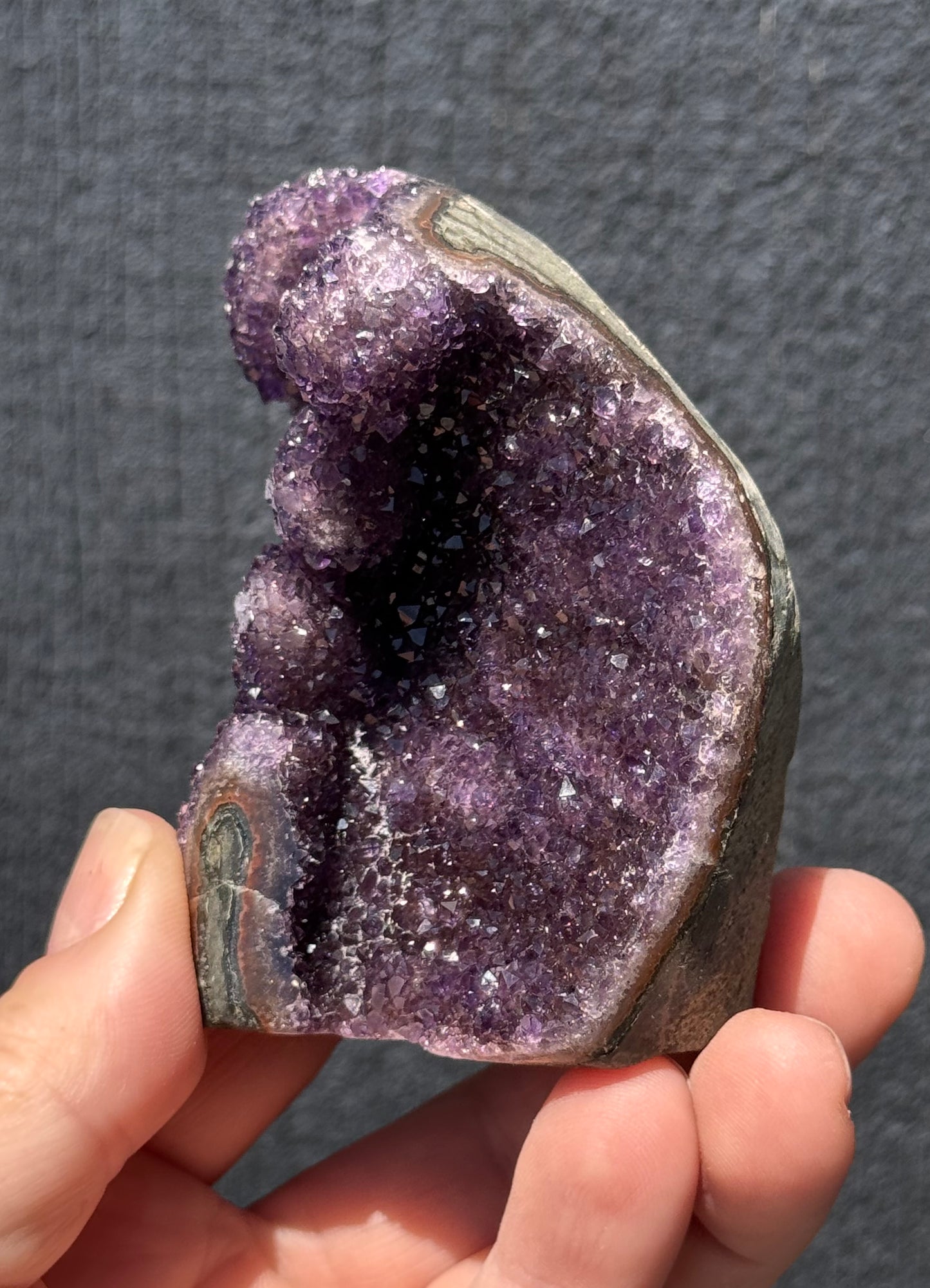 Amethyst Cluster cut base with Stalactites 6