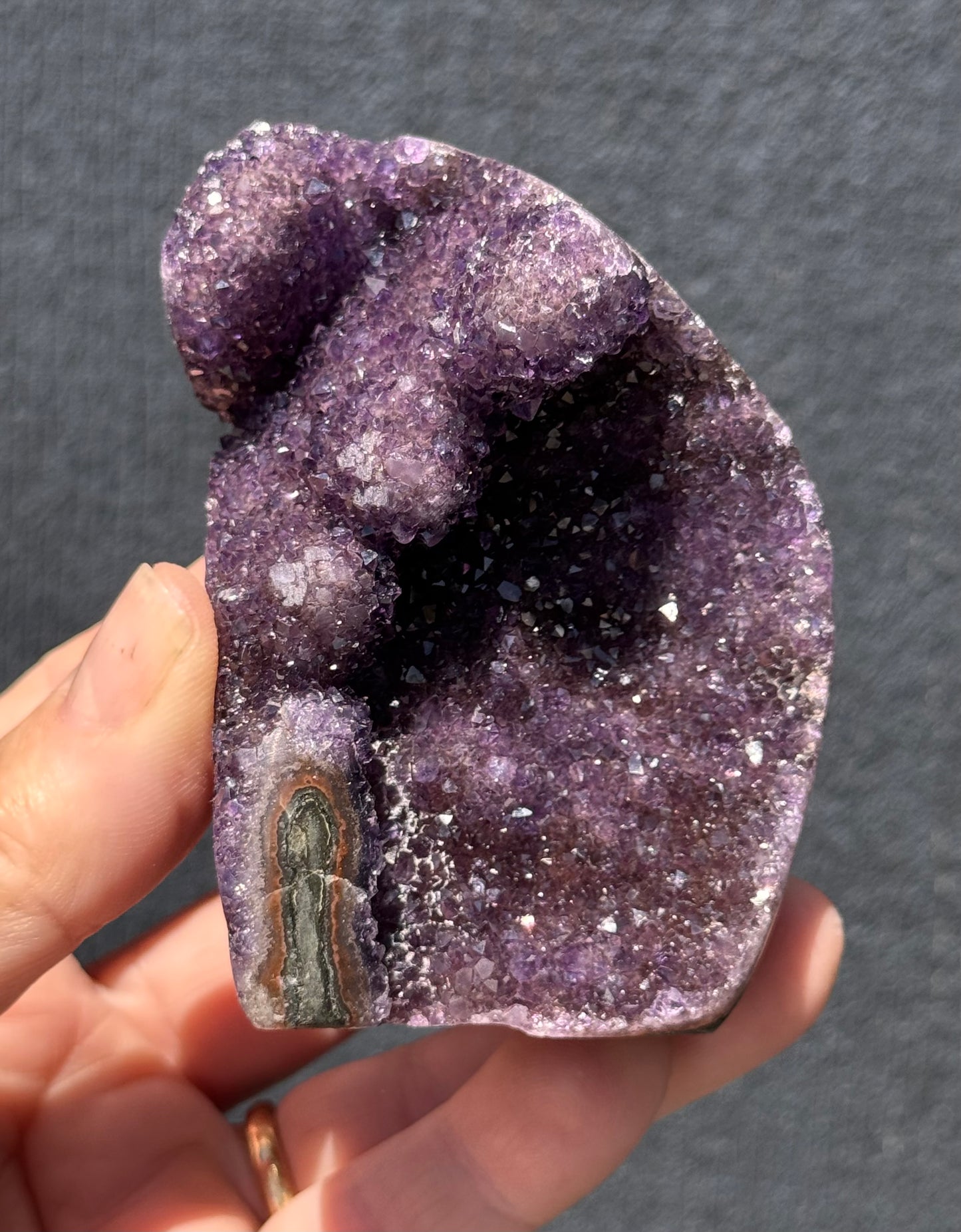 Amethyst Cluster cut base with Stalactites 6