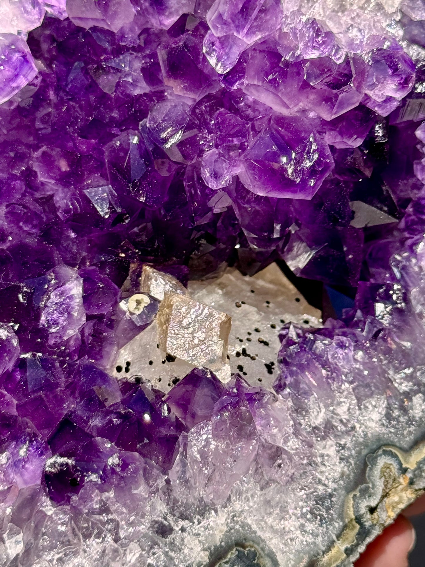 Uruguayan Amethyst Geode with Calcite Formation
