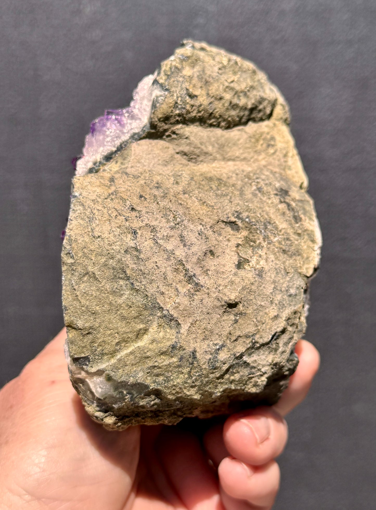 Uruguayan Amethyst Geode with Calcite Formation