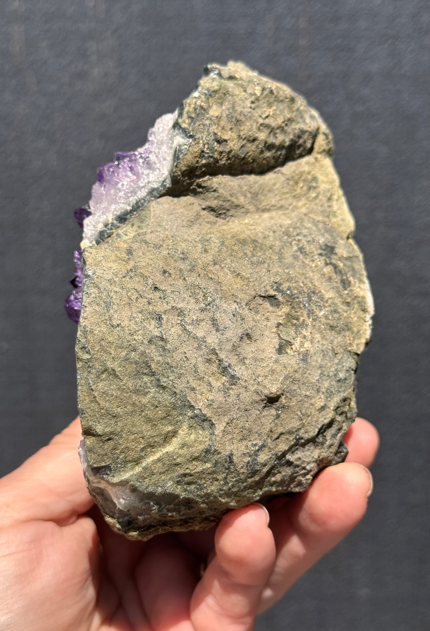 Uruguayan Amethyst Geode with Calcite Formation