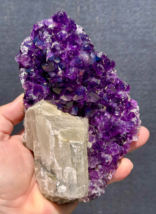 Uruguayan Amethyst with Calcite Formation
