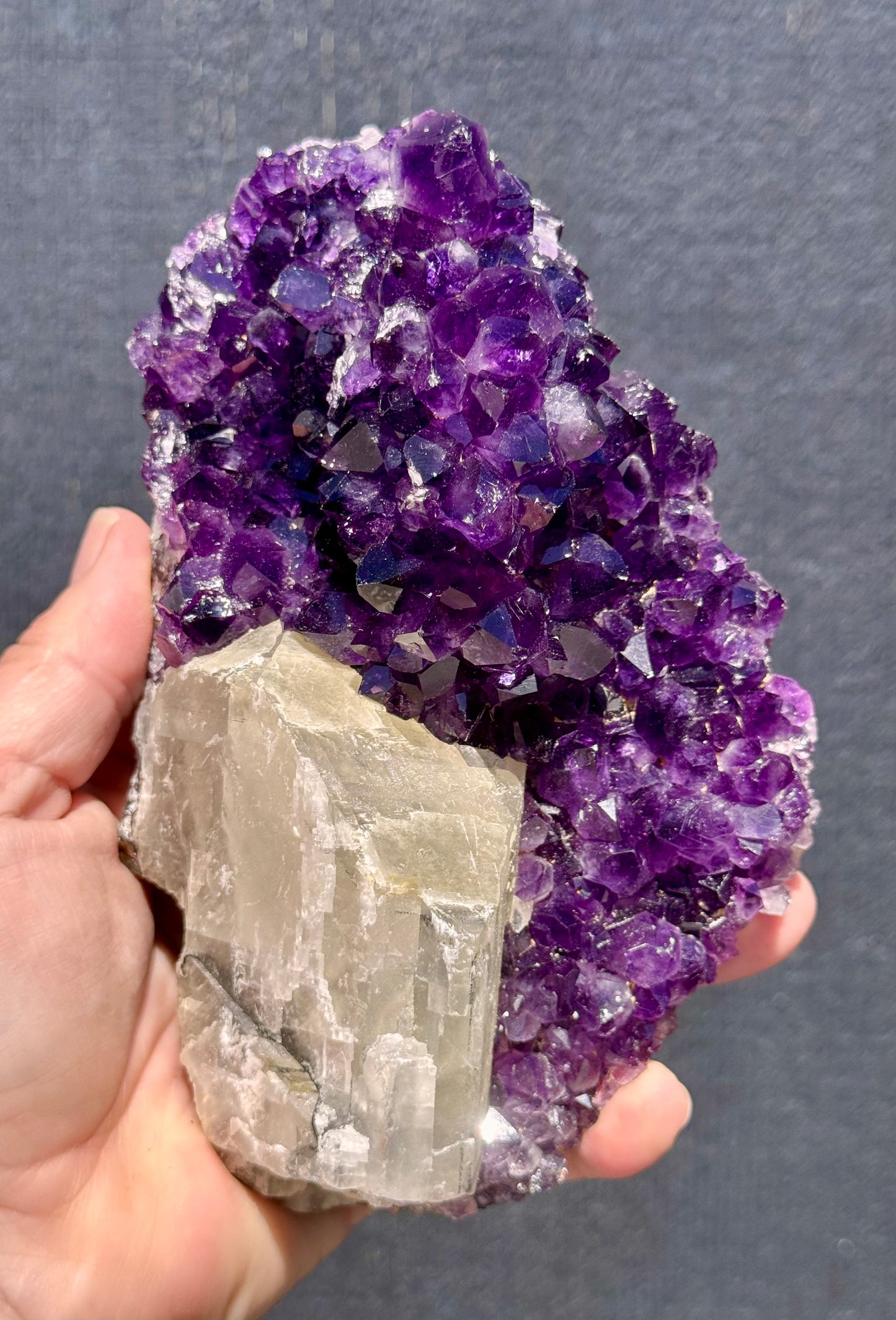 Uruguayan Amethyst with Calcite Formation