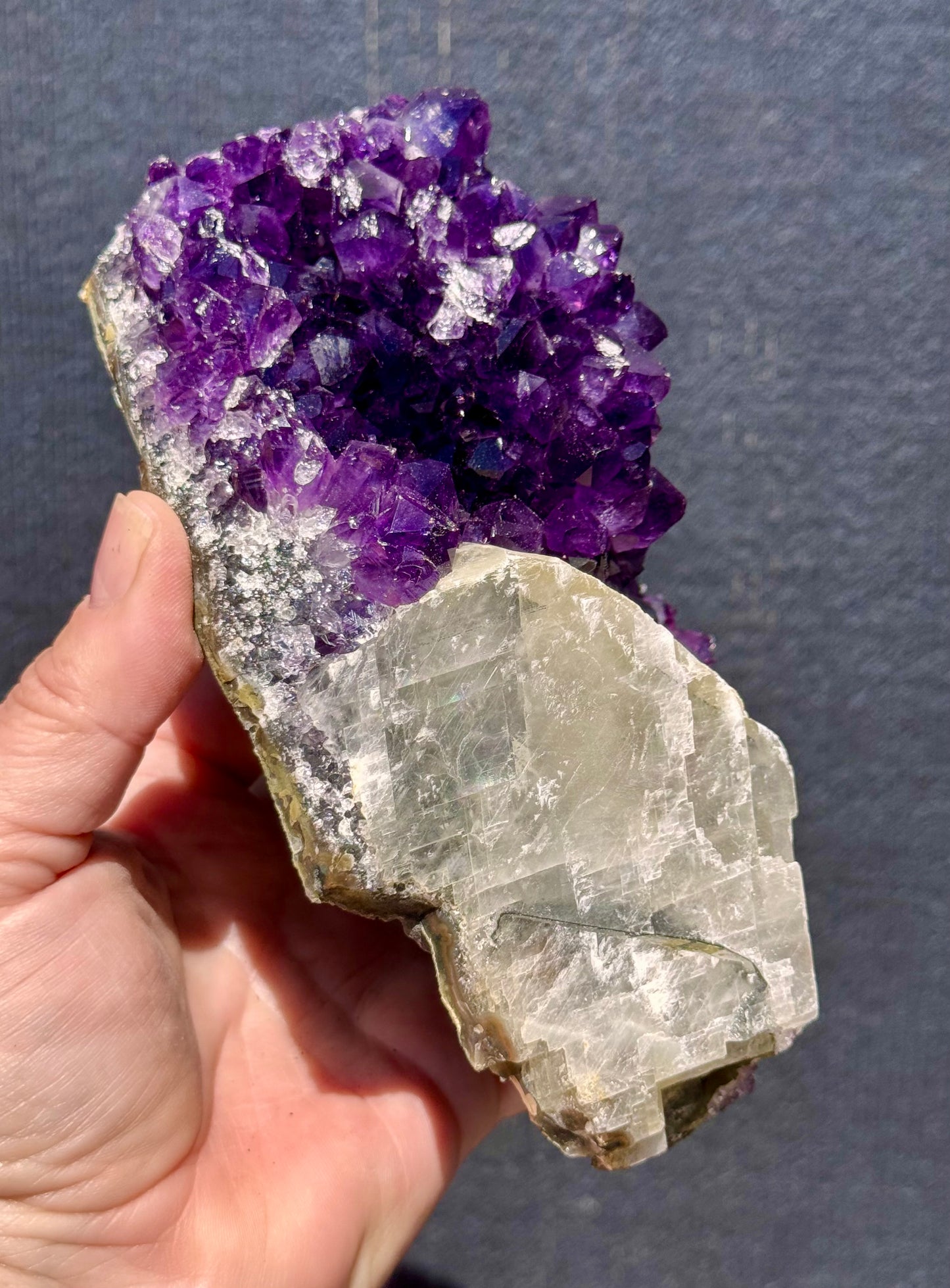 Uruguayan Amethyst with Calcite Formation