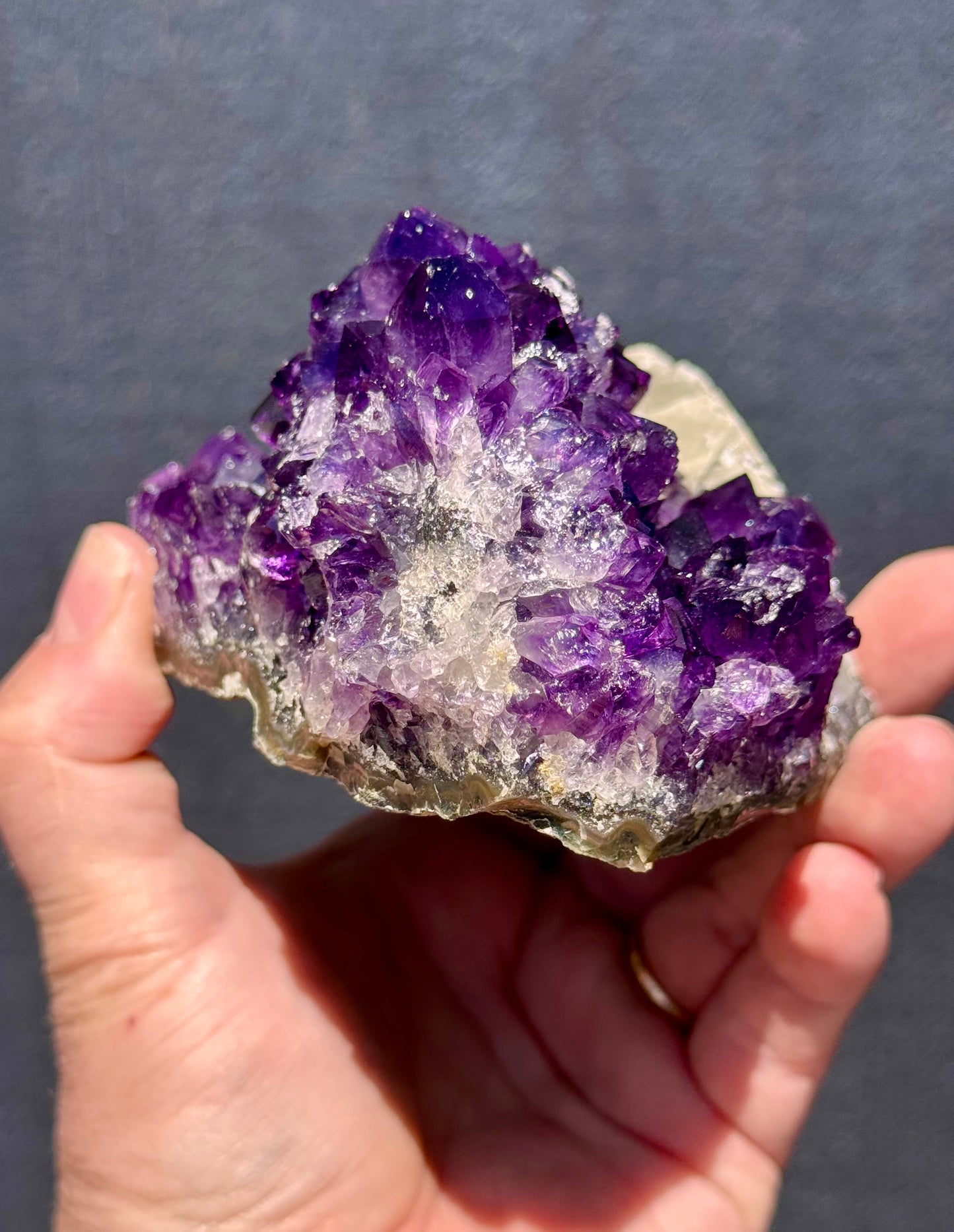 Uruguayan Amethyst with Calcite Formation